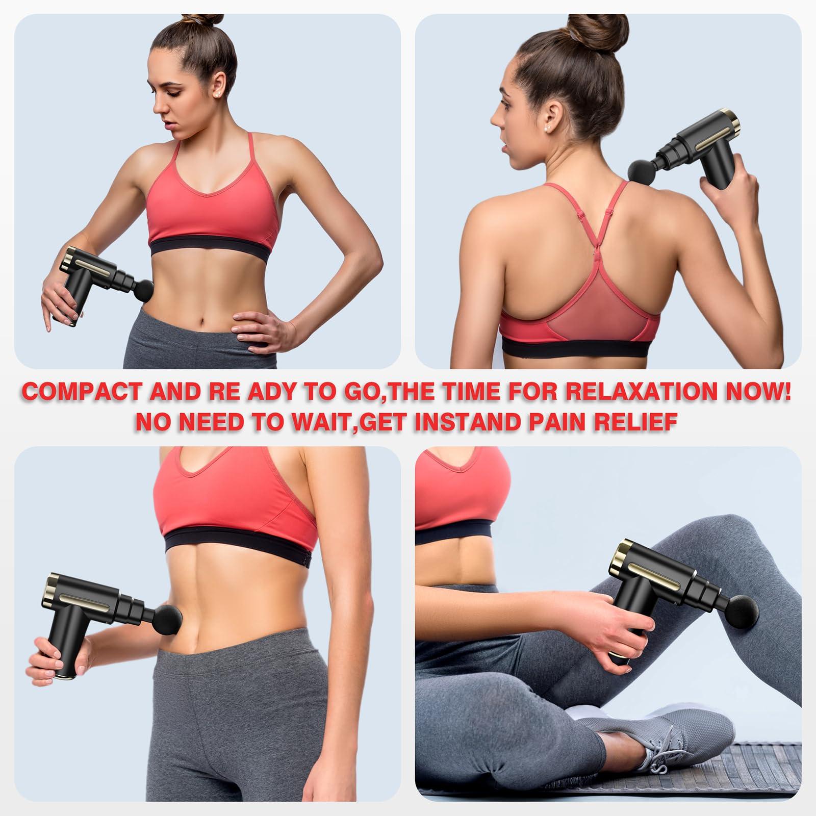 cotsoco Massage Gun Deep Tissue for Pain Relief with 4 Massage Heads & 6 Speeds, Electric Mini Handheld Body Massager for Any Pain Relief, Best Gifts for Dad and Mom - Image 7
