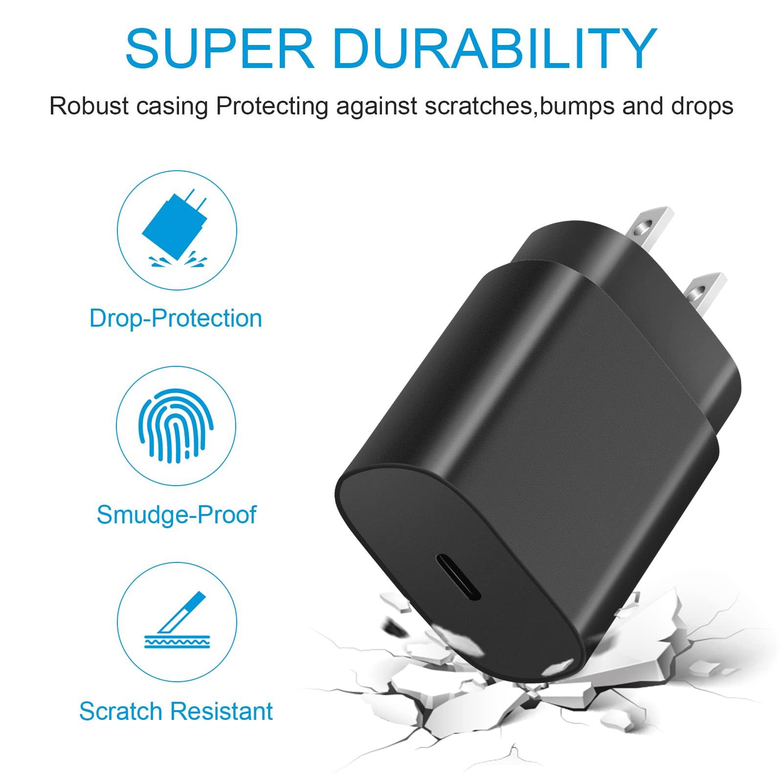 Type C Charger Fast Charging for Samsung - 25W USB C Charger Block, Android Phone Wall Charging with 6Ft Type C to C Cable for Galaxy S25 Ultra/S25/S25+/S24 Ultra/S24/S24+/S23/S22/Note 20 (Black) - Image 2