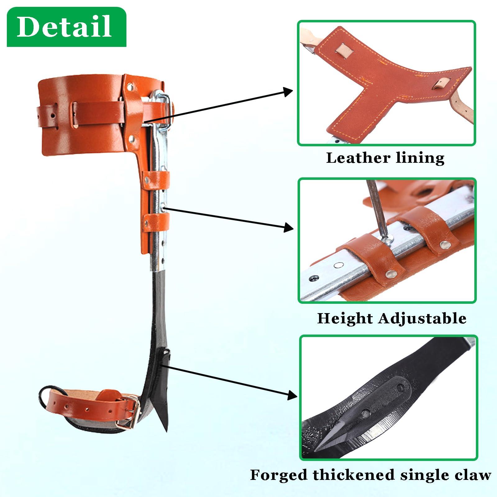 Tree Climbing Spikes Set,Tree Climbing Gear,Manganese Steel Claw,Adjustable Length Design,Tree Spikes for Tree Work,Hunting and Observation, Fruit Picking, Jungle Survival (Brown) - Image 3