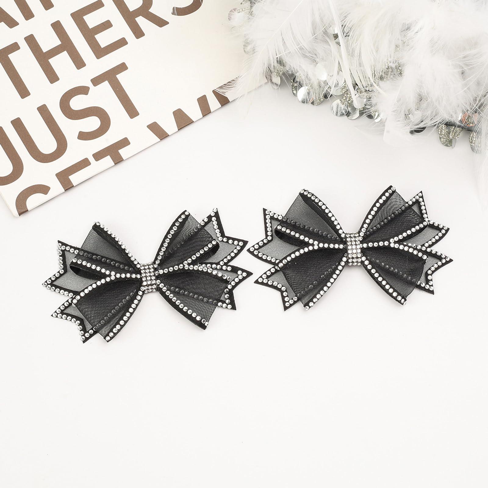 RUNAU Removable Rhinestone Bow Shoe Clips - Elegant Wedding Party Buckle for Dress Shoes, Bags, Clothing, Hair, High Heels - Accessories for Women Girls - Image 5