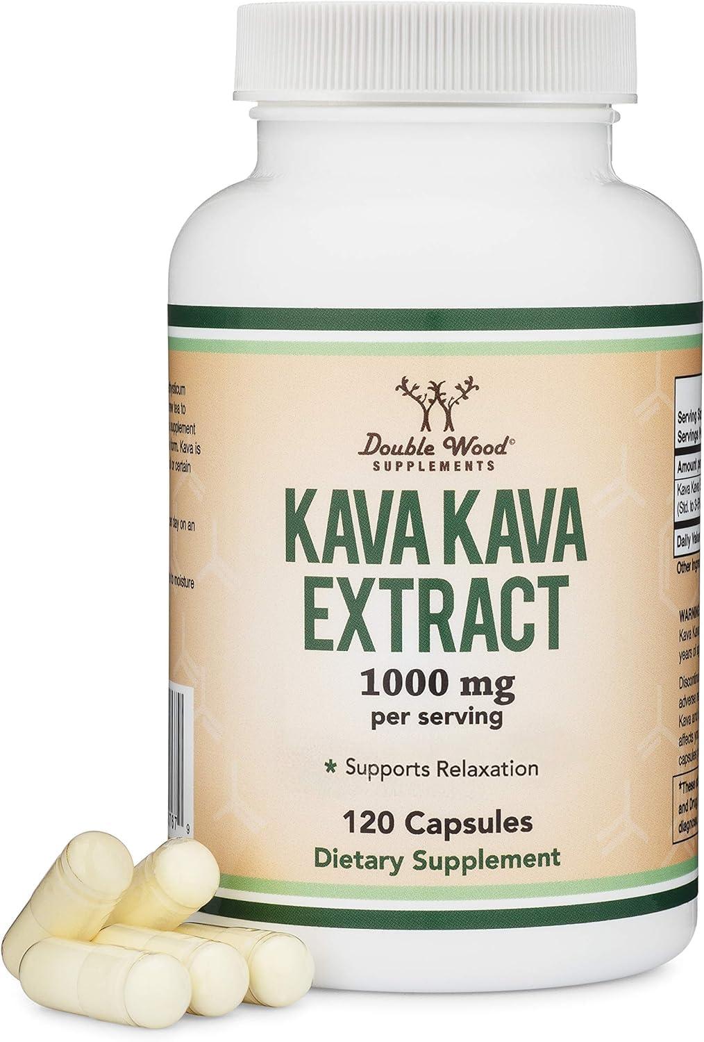 Kava Kava Capsules 1,000mg per Serving, 120 Count (High Purity Potent 3-5% Kavalactones Root Extract) Kava Powder Root Extract for Relaxation (Non-GMO, Vegan Safe) by Double Wood - Image 6