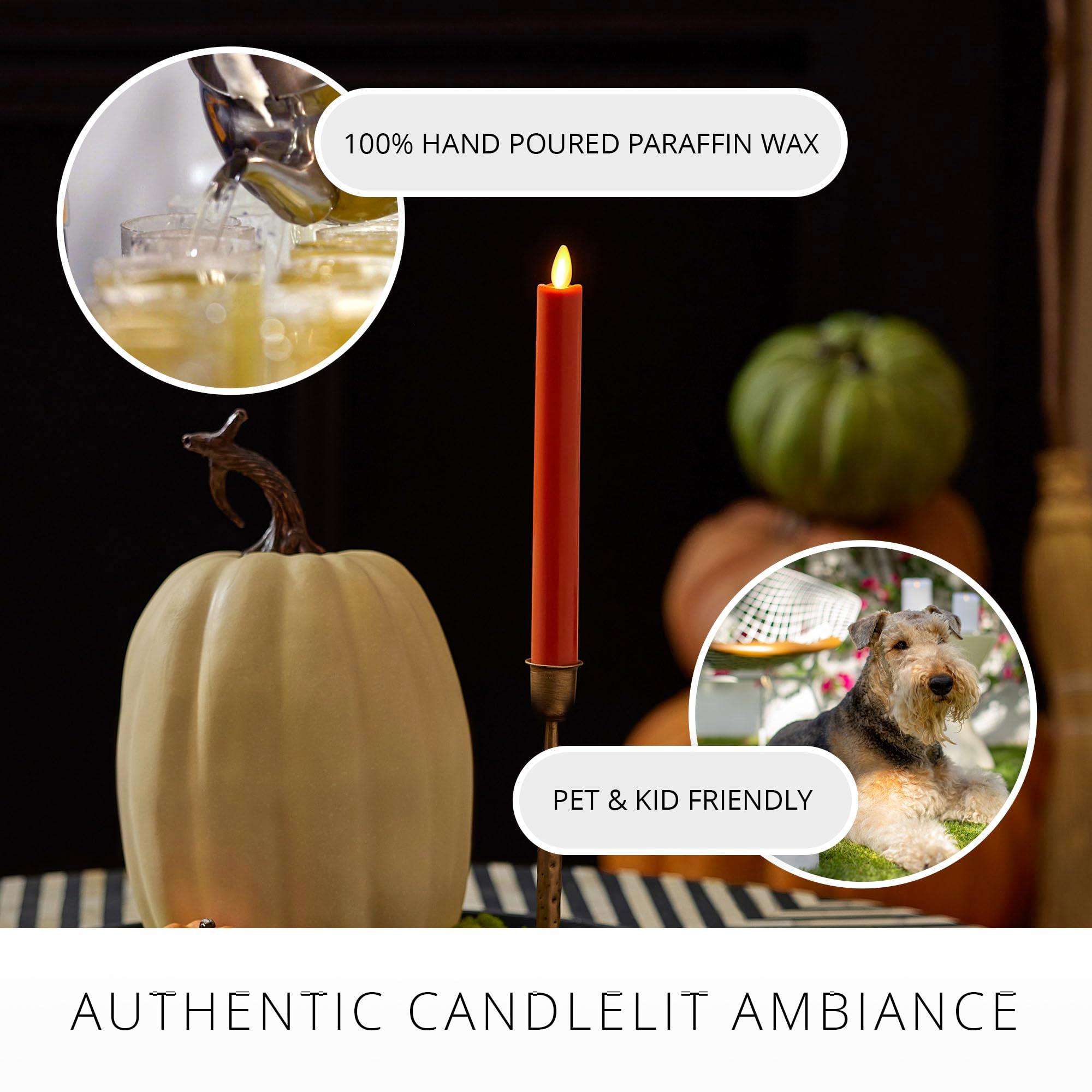 Luminara - Flameless Battery Operated Taper Candle - Harvest Pumpkin - Pack of 1-1x9.5 - LED Flickering Flame - Realistic Safe for Home Kids and Pets - Image 5