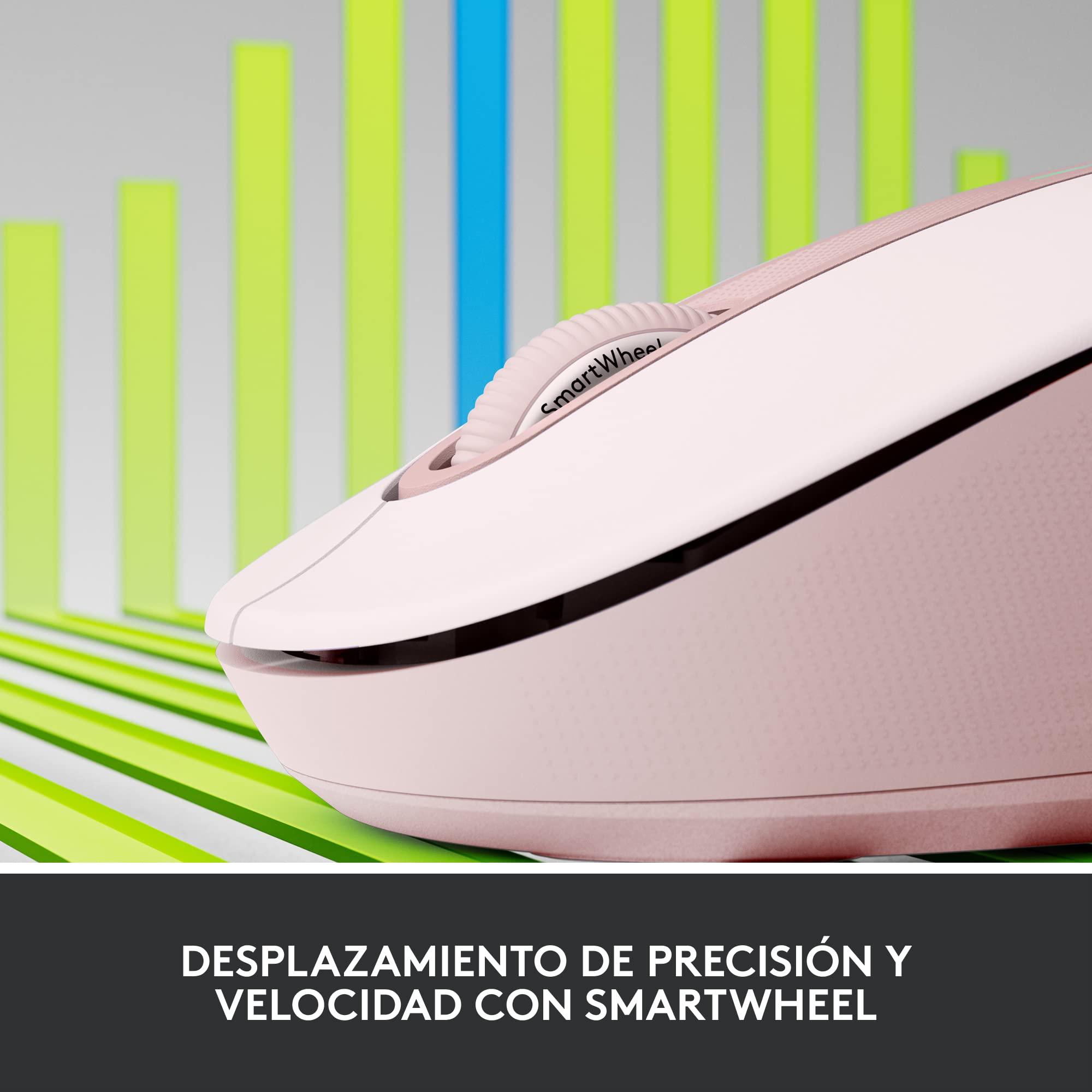 Logitech Signature M650 Wireless Mouse - for Small to Medium Sized Hands, 2-Year Battery, Silent Clicks, Customizable Side Buttons, Bluetooth, Multi-Device Compatibility - Rose (Renewed) - Image 2