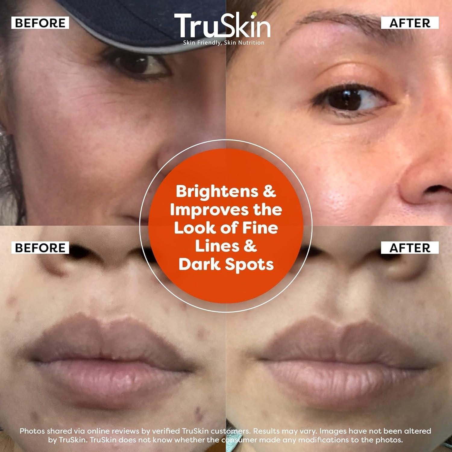 TruSkin Vitamin C Serum For Face – Anti Aging Face Serum with Vitamin C, Hyaluronic Acid, Vitamin E – Brightening Formula – Improve Appearance of Dark Spots, Tone, Fine Lines & Wrinkles, 1 Fl Oz - Image 4