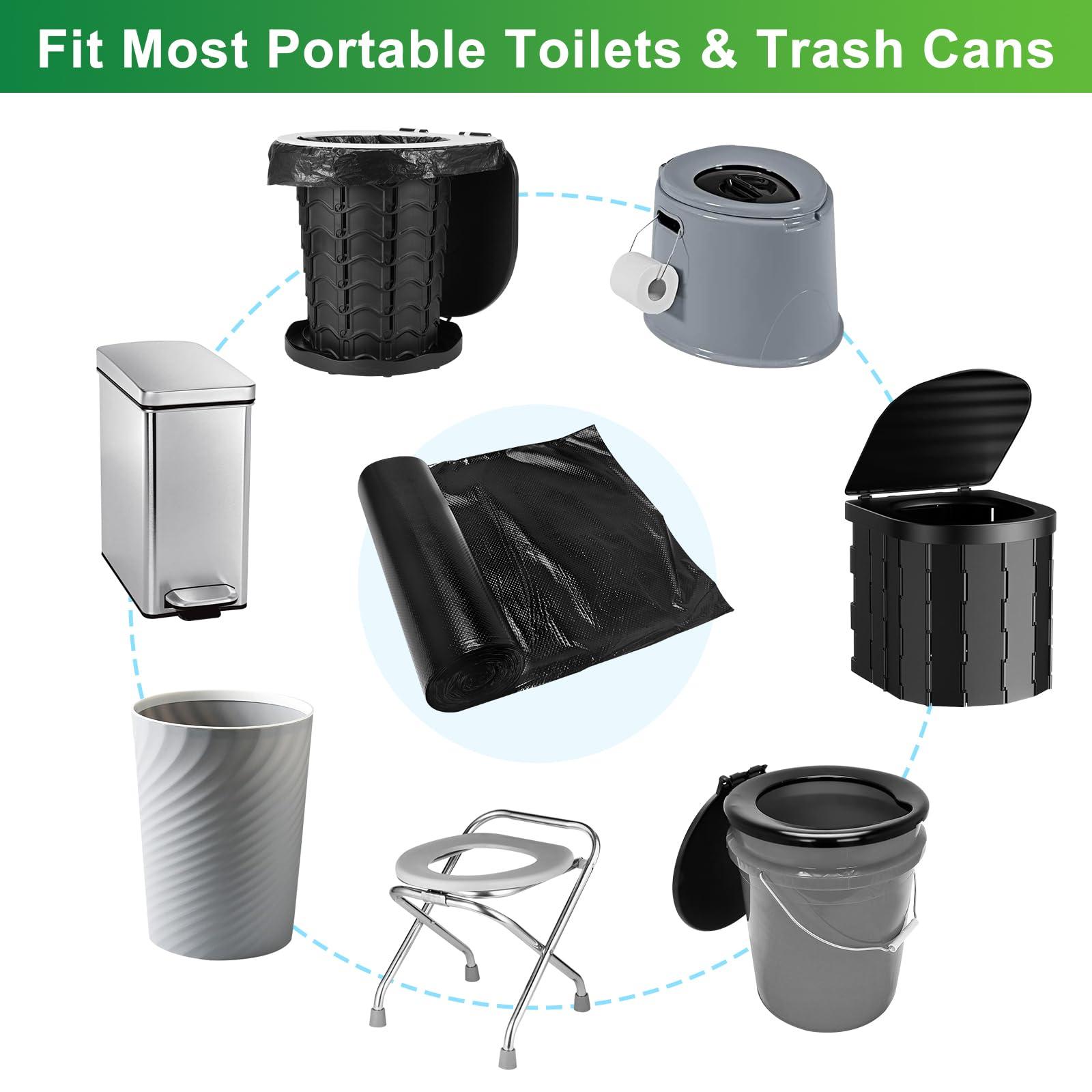 Portable Toilet Bags - 8 Gallon Camping Toilet Bags, Biodegradable Travel Potty Bag for Portable Toilet, Thickened Camp Toilet Waste Bags for 5 Gallon Bucket Toilet, Compostable Trash Bags - Image 5