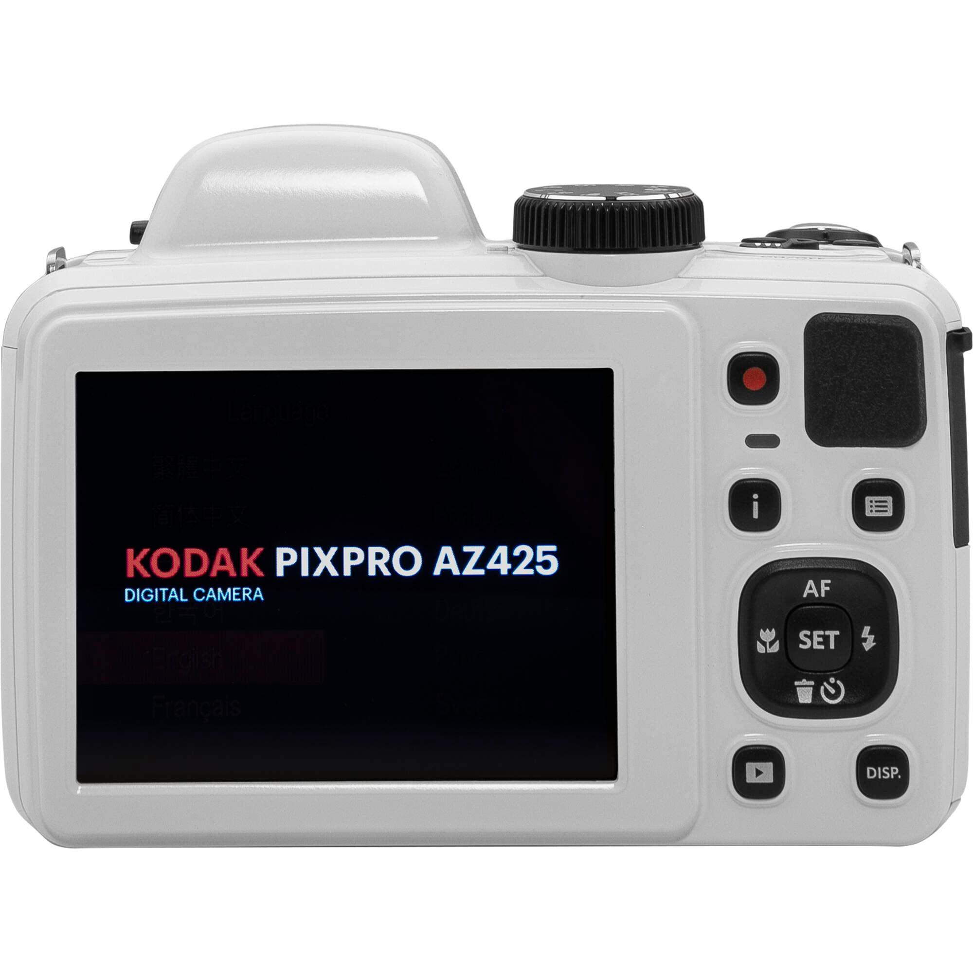 Kodak PIXPRO AZ425 Digital Camera + 64GB Memory Card + Camera Case (Black) + USB Card Reader + Table Tripod + Accessories (White) - Image 6