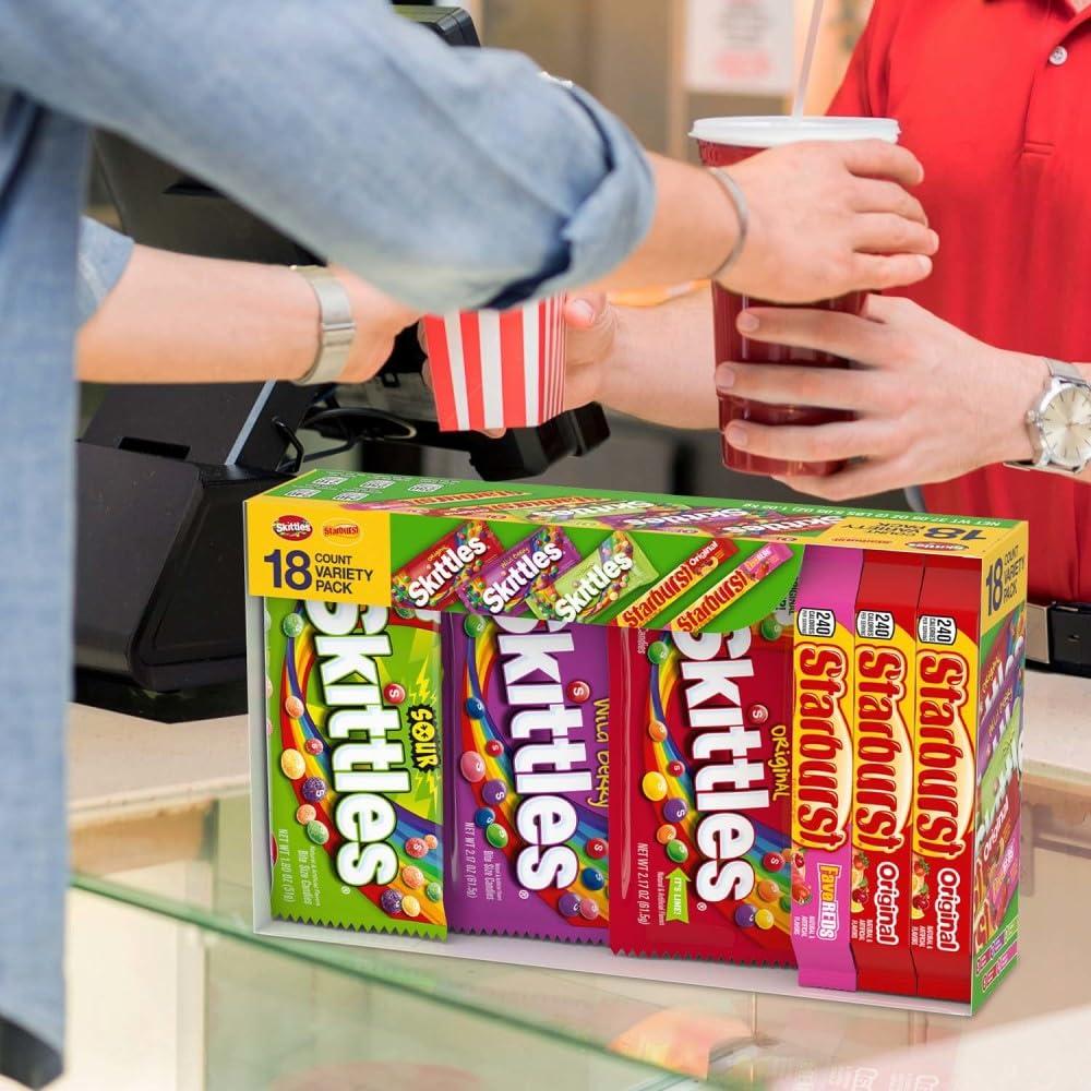 SKITTLES & STARBURST Assorted Candy Variety Pack for Holidays, Gifts, Parties, Candy Assortment, 37.05 oz (18 Count) Bulk Box - Image 7