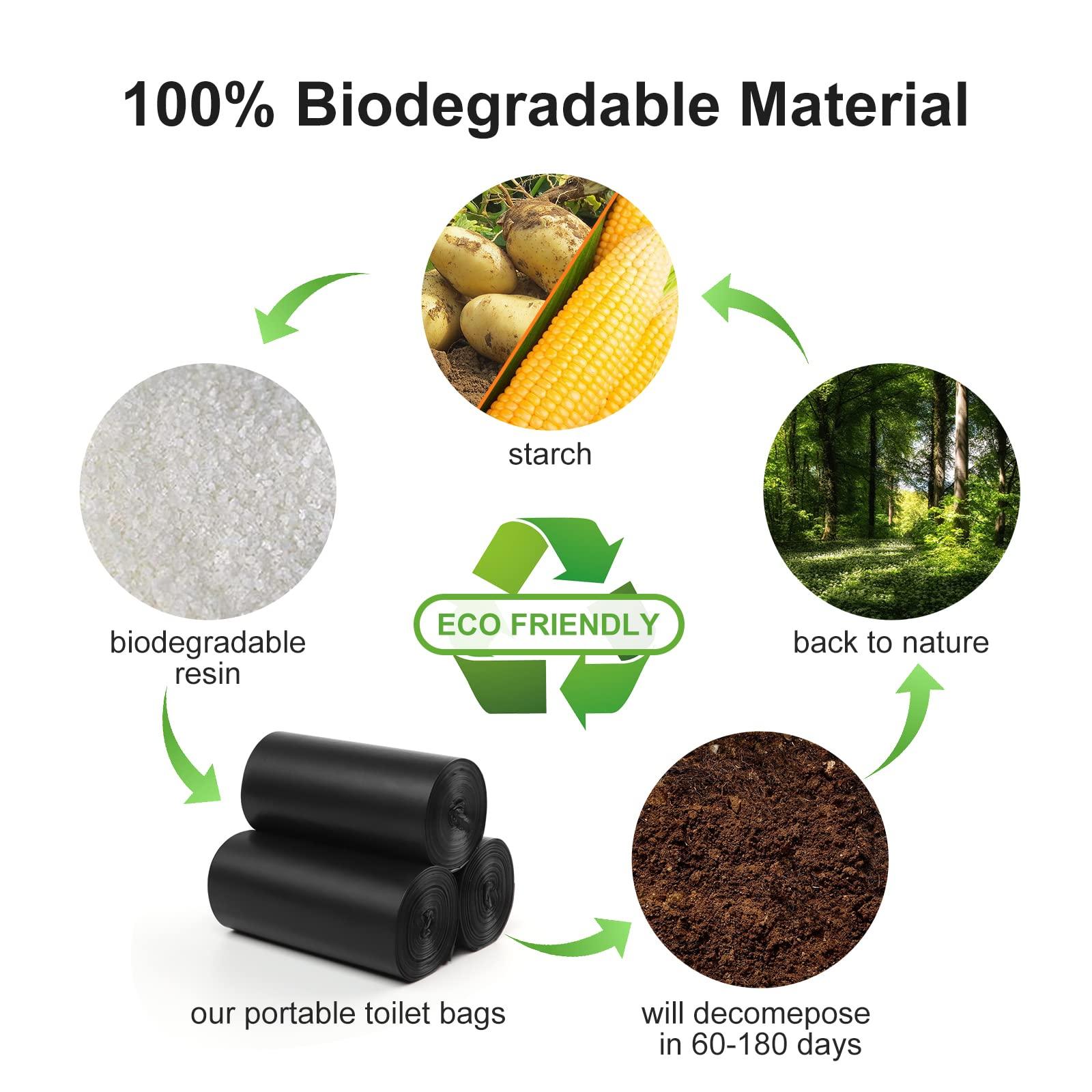 80 Portable Toilet Bags, Camping Toilet Bags, 5-8 Gallon Compostable Bags, Biodegradable Toilet Bags for 5-8 Gallon Bucket Toilet Seat, Biodegradable Waste Bags for Outdoor Boating Travel Camping - Image 3