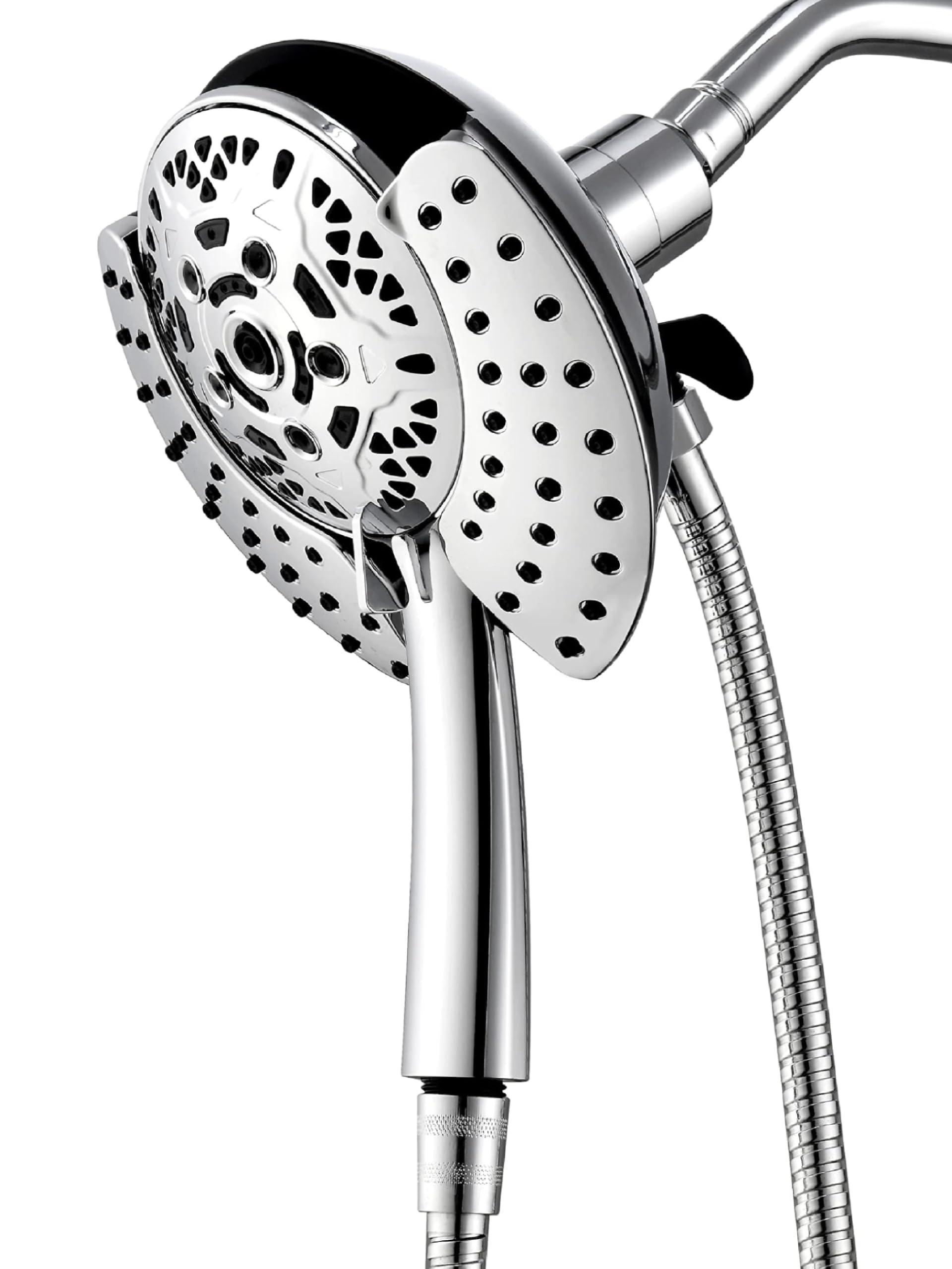 INAVAMZ Shower Heads with Handheld Spray Combo: 7.2" Rain Shower Head & Handheld Shower Head 2-IN-1 Shower Head with 60" Rotatable Stainless Steel Hose, Shower Trim Systems - Image 4