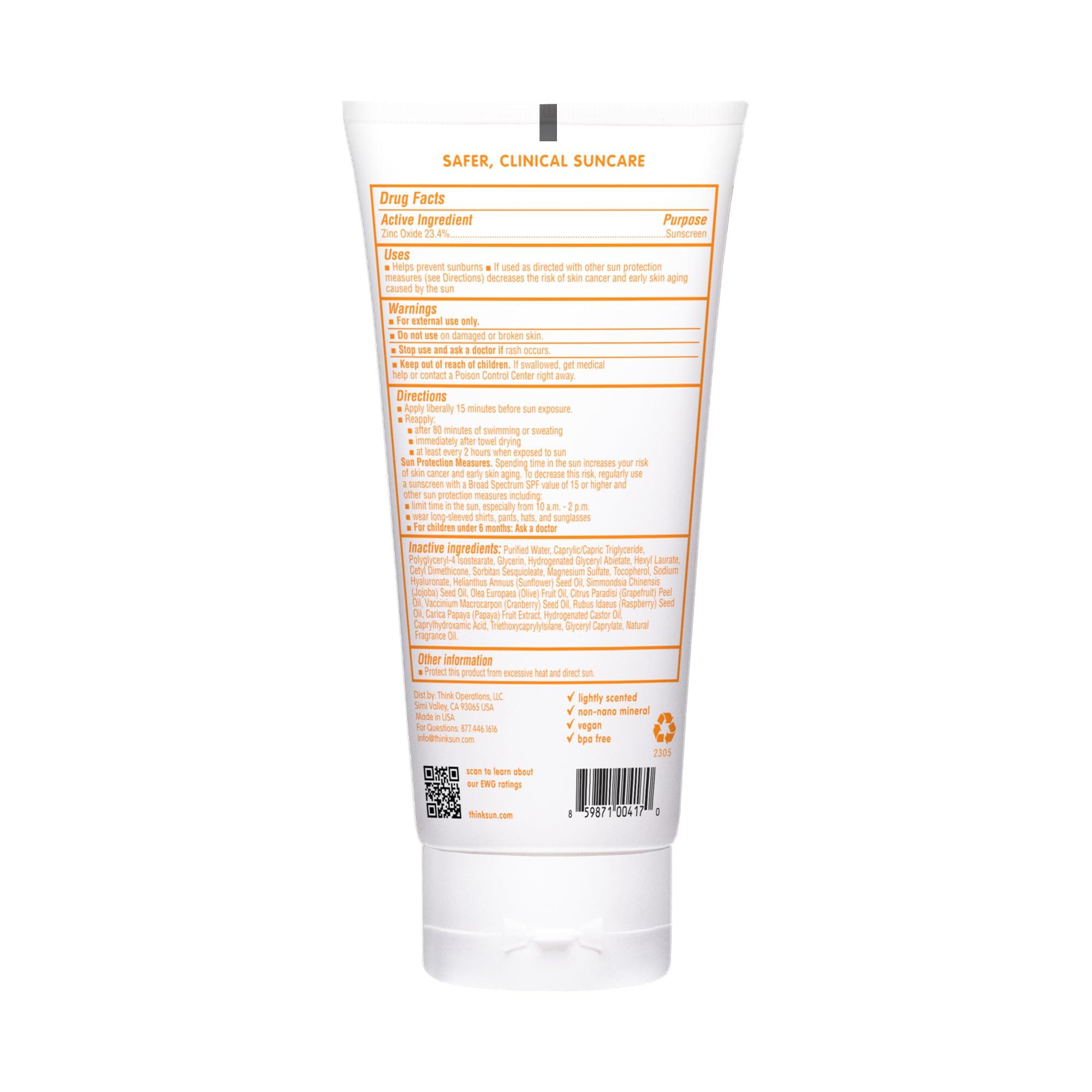 Thinkbaby SPF 50+ Baby Mineral Sunscreen – Safe, Natural Sunblock for Babies - Water Resistant Sun Cream – Broad Spectrum UVA/UVB Sun Protection – Vegan Baby Sunscreen Lotion, 6 Oz. - Image 2