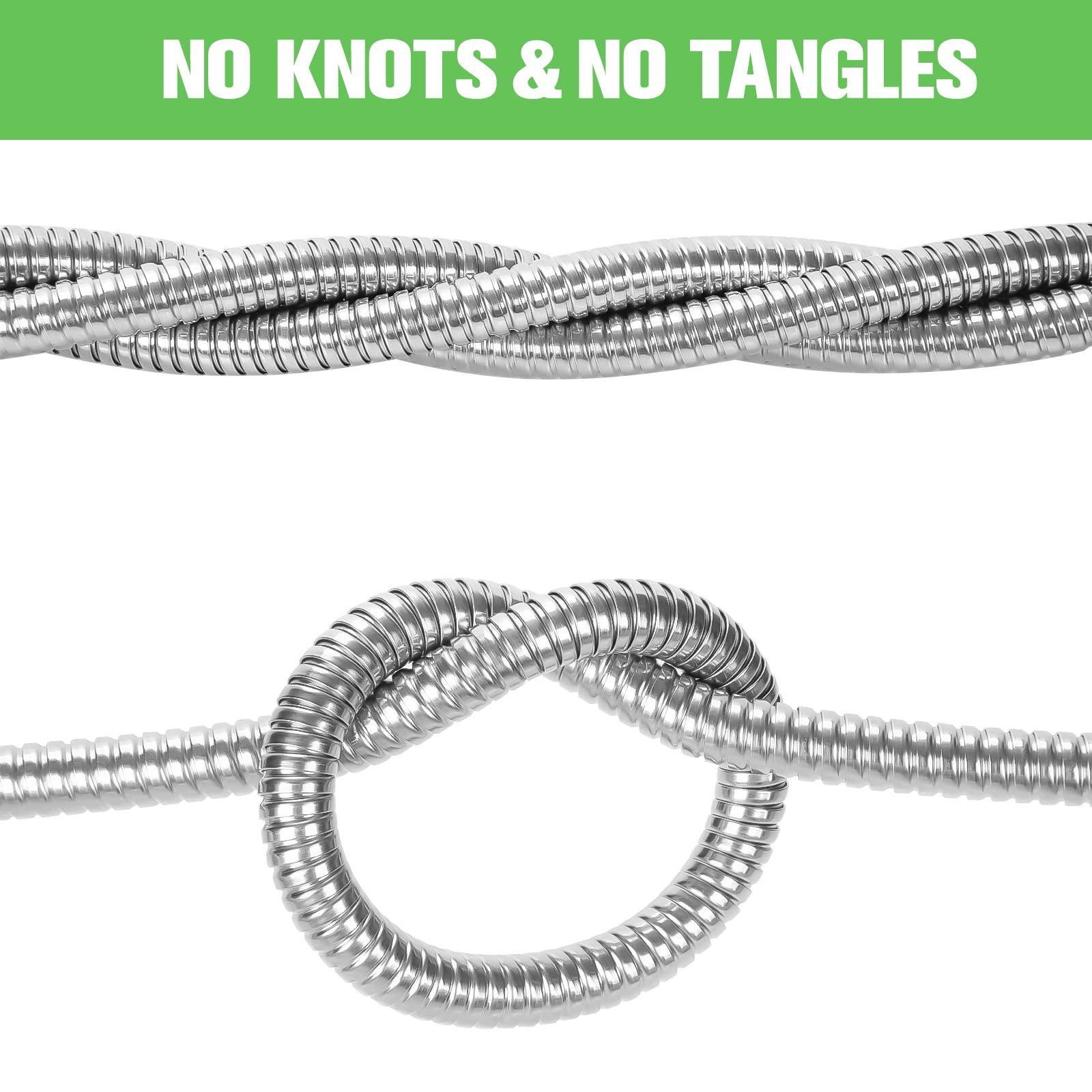 TVKB Garden Hose 100ft Stainless Steel Water Hose Super Tough Flexible Water Pipe with Brass Fittings and Sprayer Nozzle, No Kink, Rust Proof - Image 6
