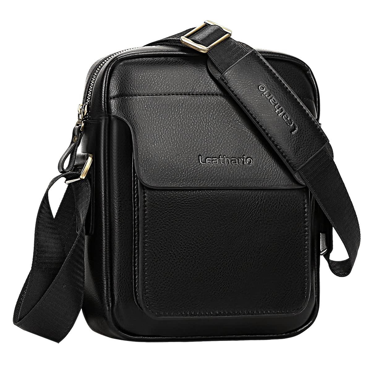 Leathario Crossbody Bag For Men Vegan Leather Shoulder Messenger Purse Sling Satchel Bag For Work Business Travel - Image 8