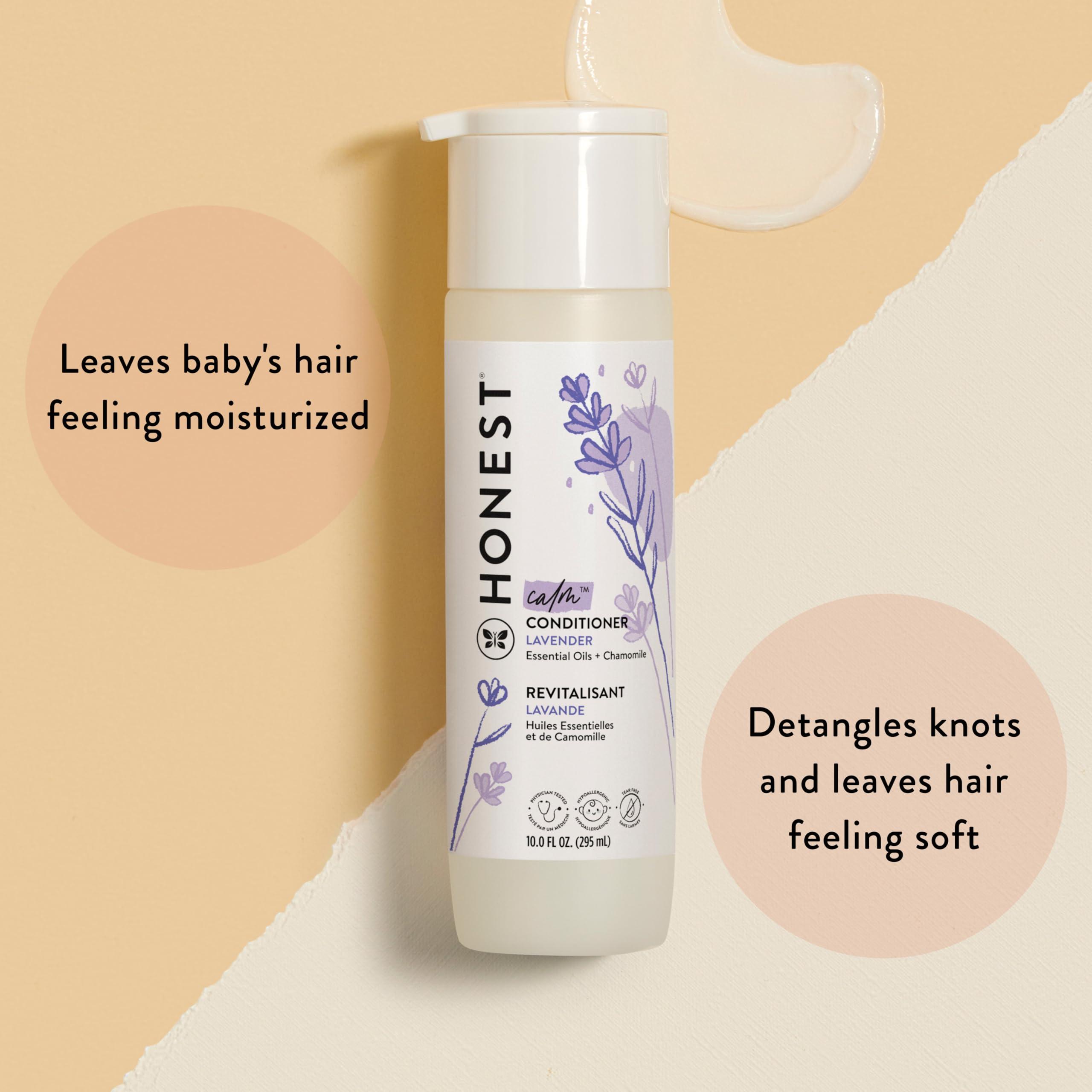 The Honest Company Silicone-Free Conditioner & 2-in-1 Cleansing Shampoo + Body Wash Duo | Gentle for Baby | Naturally Derived | Lavender Calm, 20 fl oz - Image 2