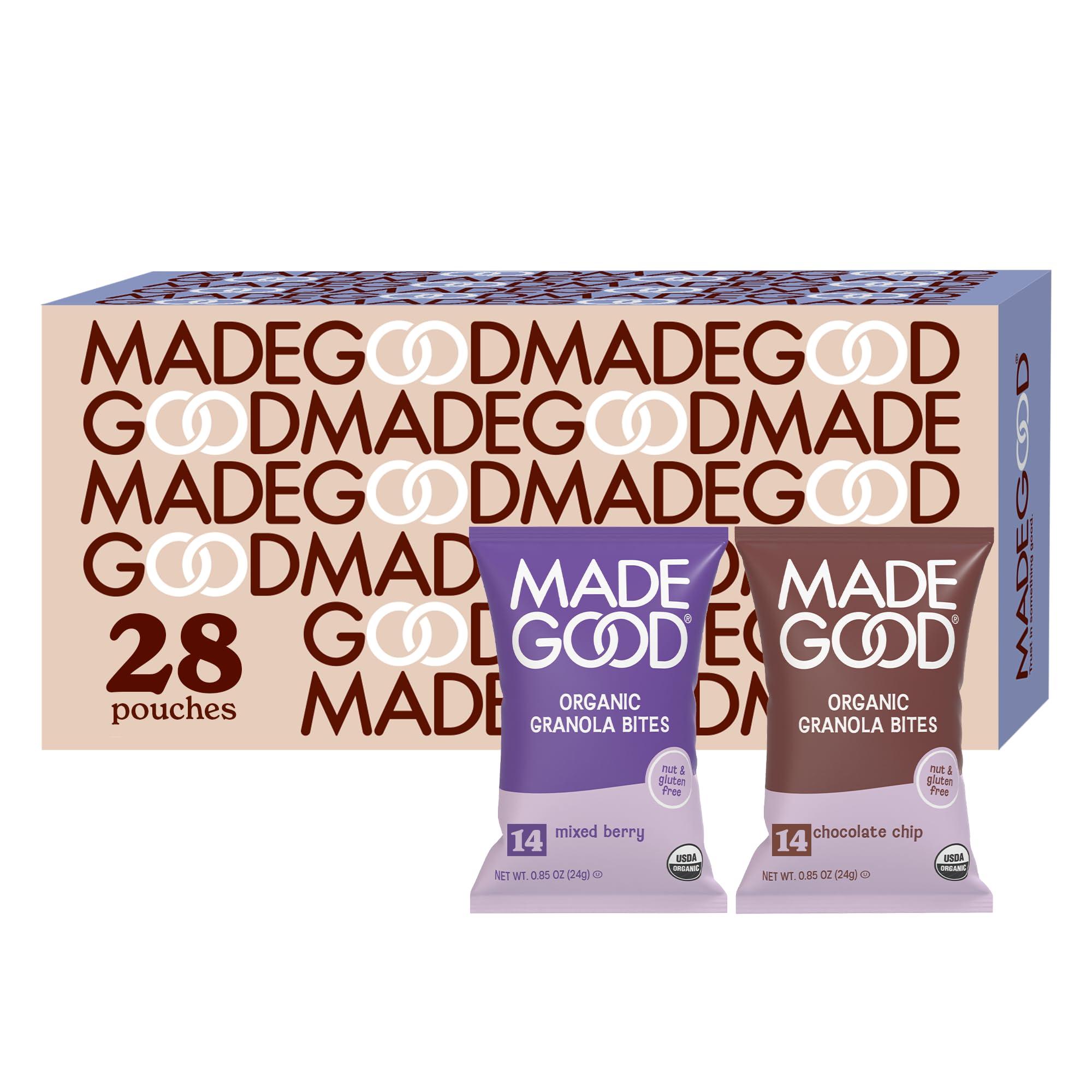 MadeGood Granola Minis Chocolate Chip & Mixed Berry Variety Pack (28 Count) Gluten Free and Organic Snacks