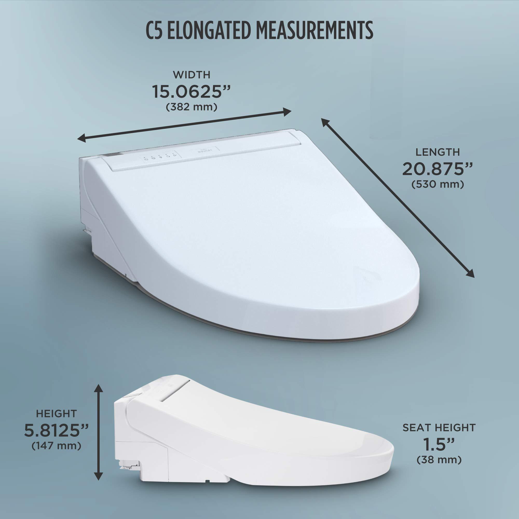 TOTO SW3084#01 WASHLET C5 Electronic Bidet Toilet Seat with PREMIST and EWATER+ Wand Cleaning, Elongated, Cotton White - Image 3