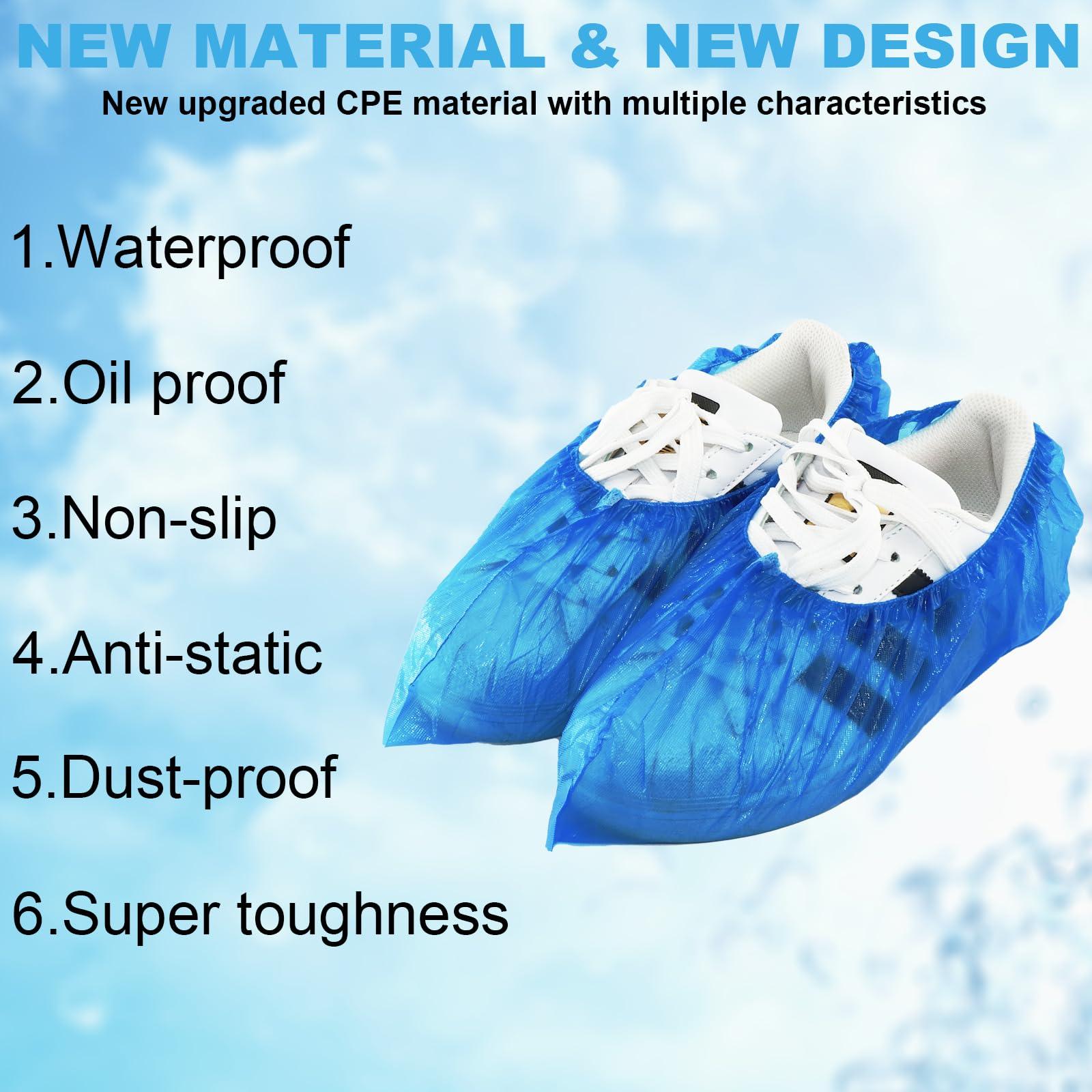 ONEHERE Disposable Shoe Covers, 200 PCS (100 Pairs) Green Convenience Boot Cover, Waterproof, Non slip, Dust proof, Protect Your Shoes, Floor, Carpet, One Size Fit Most - Image 4