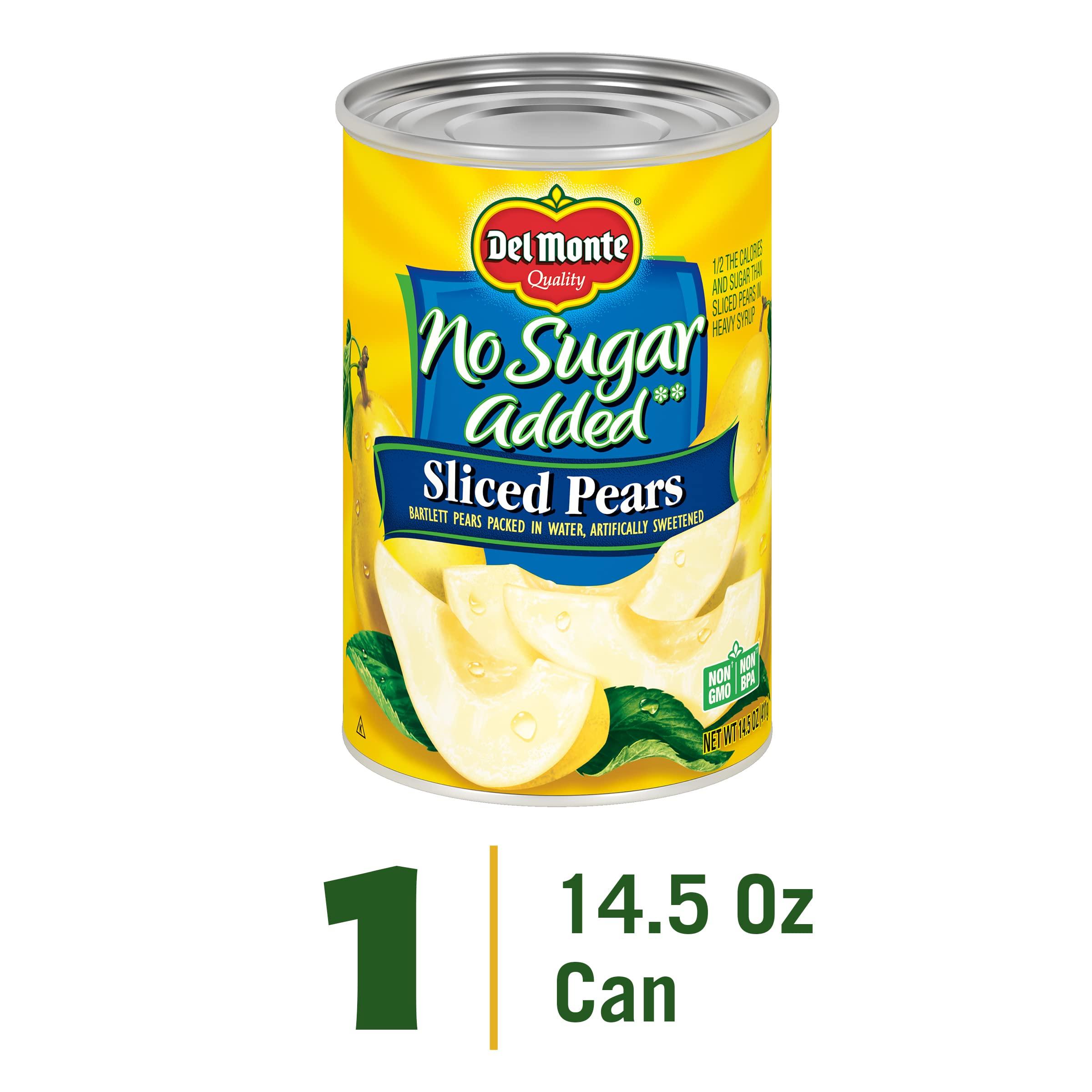 Del Monte Canned Bartlett Sliced Pears in Water, Artificially Sweetened, No Sugar Added, 14.5-Ounce - Image 5