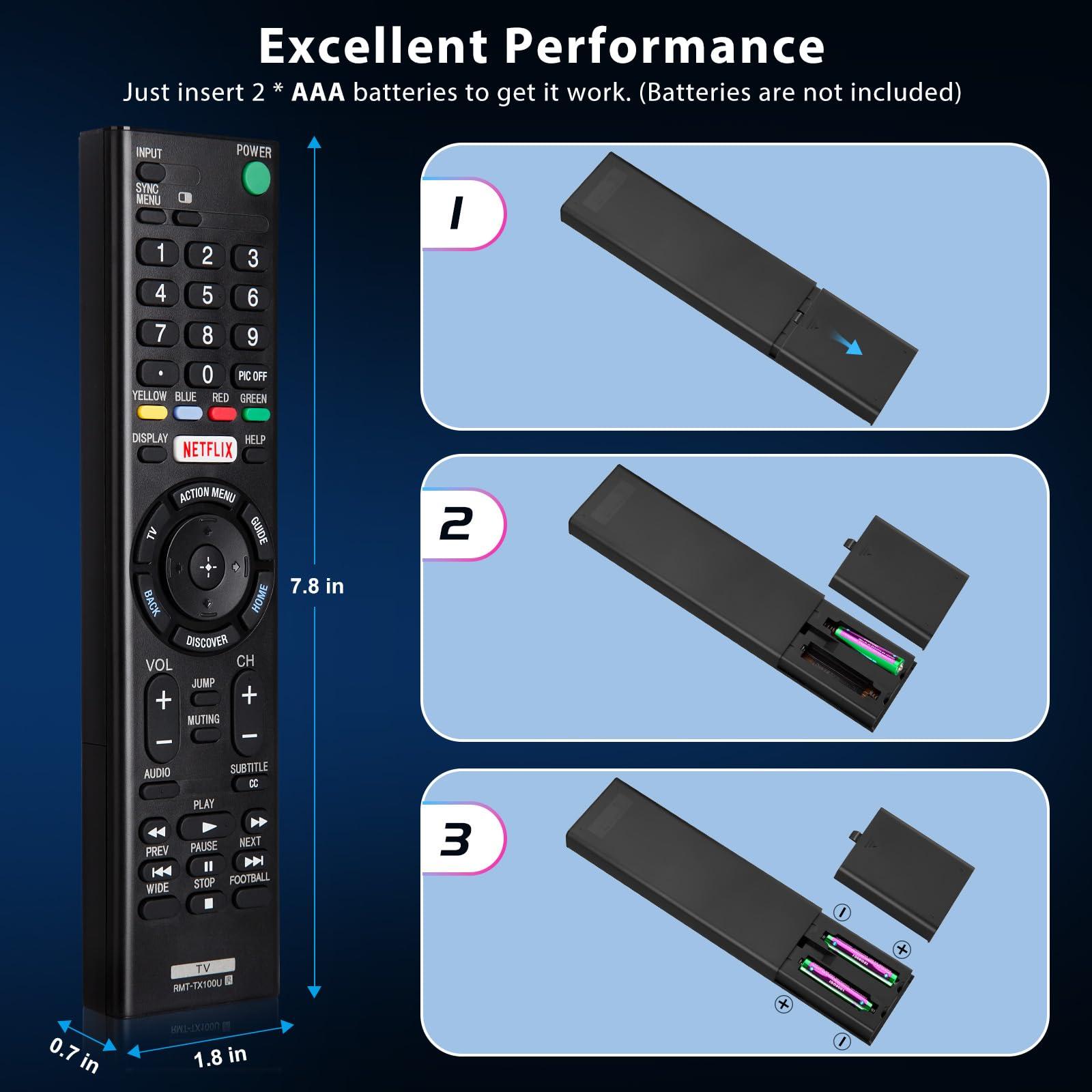 Universal for Sony TV Remote Control Replacement Compatible with Sony Bravia Smart LCD LED HD TVs RMT-TX100U - Image 5