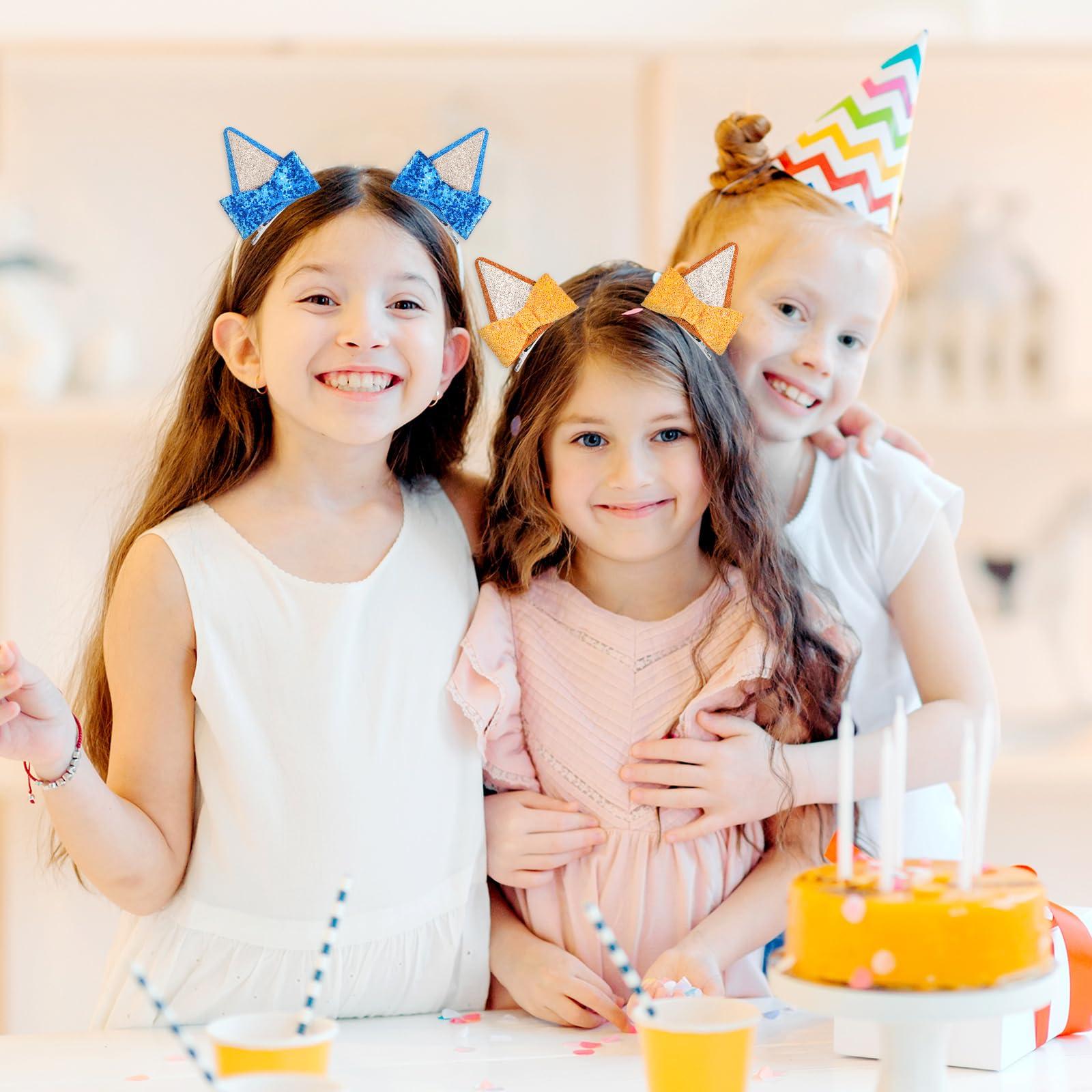 Blue Ears Hair Clips, Mabor 2 Pair Hair Pin Barrettes Hair Accessories for Halloween Costume Birthday Decorations Theme Party Supplies Cosplay for Boys and Girls (Blue and Orange) - Image 7