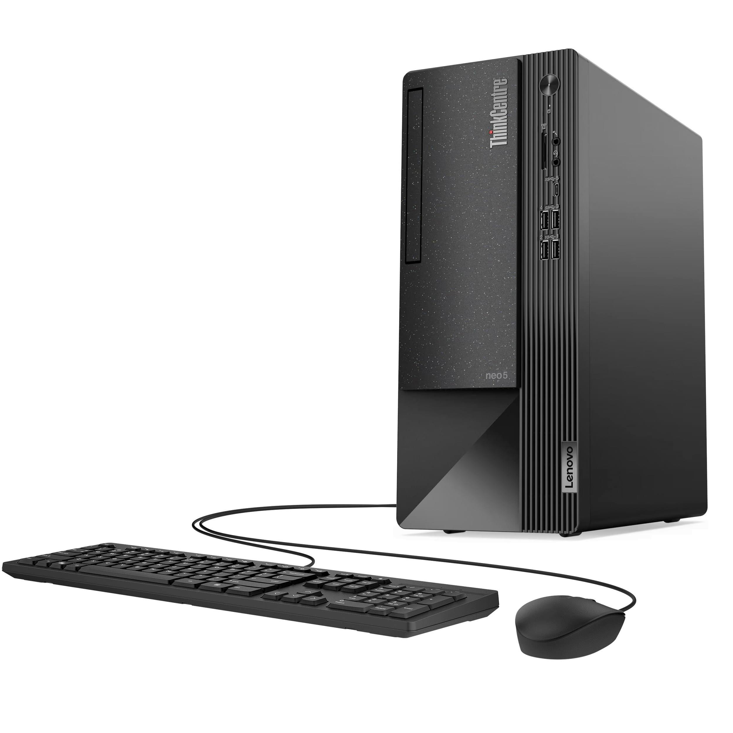 Lenovo ThinkCentre Neo 50t Tower Desktop Computer, 4-core Intel Core i3-13100, 32GB RAM, 1TB SSD, 3-Monitor Ports (DP+HDMI+VGA), RJ-45, WiFi, USB-C, Card Reader, Wired KB & Mouse, Windows 11 Pro - Image 3