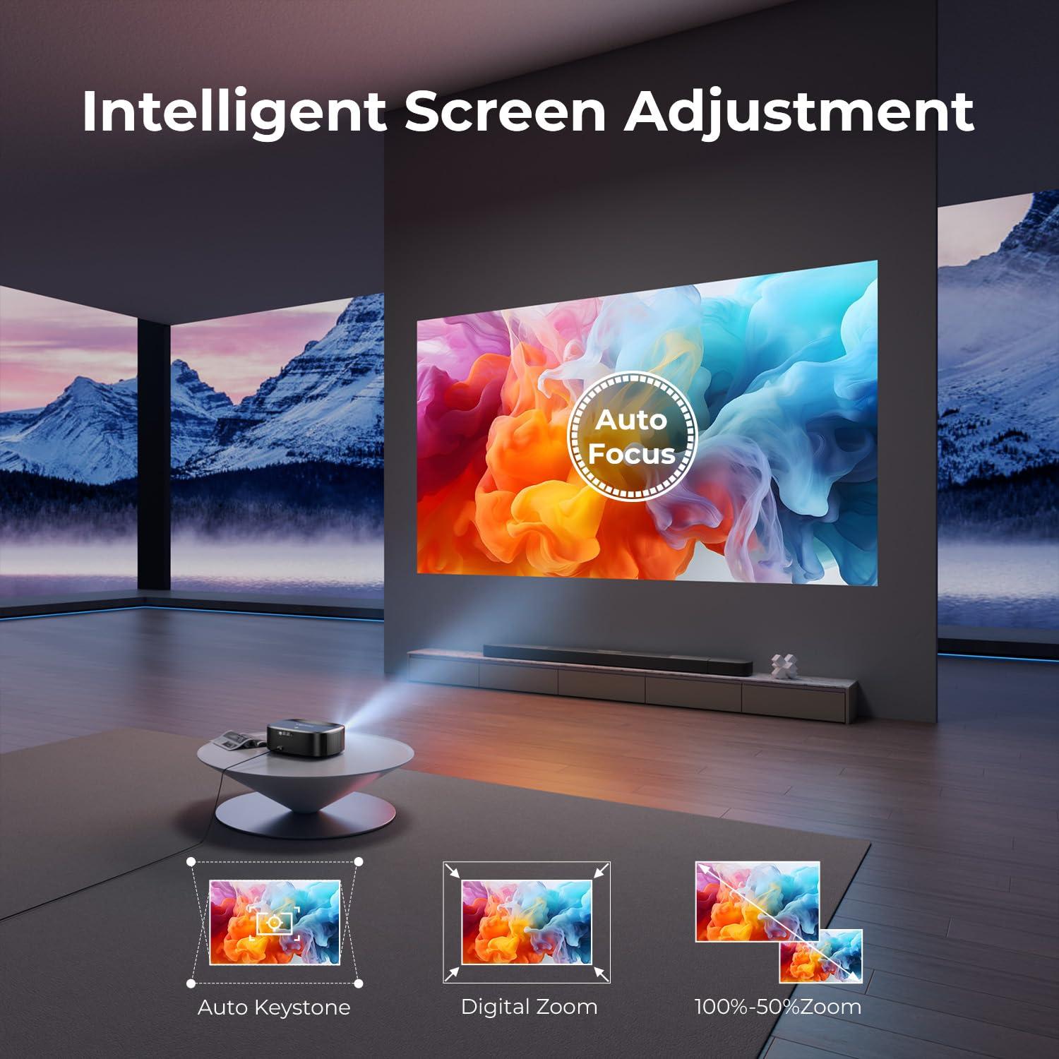 4K Projector with Wifi and Bluetooth, ELEPHAS Outdoor Movie Projector with NETFLIX/Prime Video/YouTube Built-in, 100,000+ Apps Supported, Video Projector Compatible with HDMI/USB/iOS/Android/Windows - Image 5