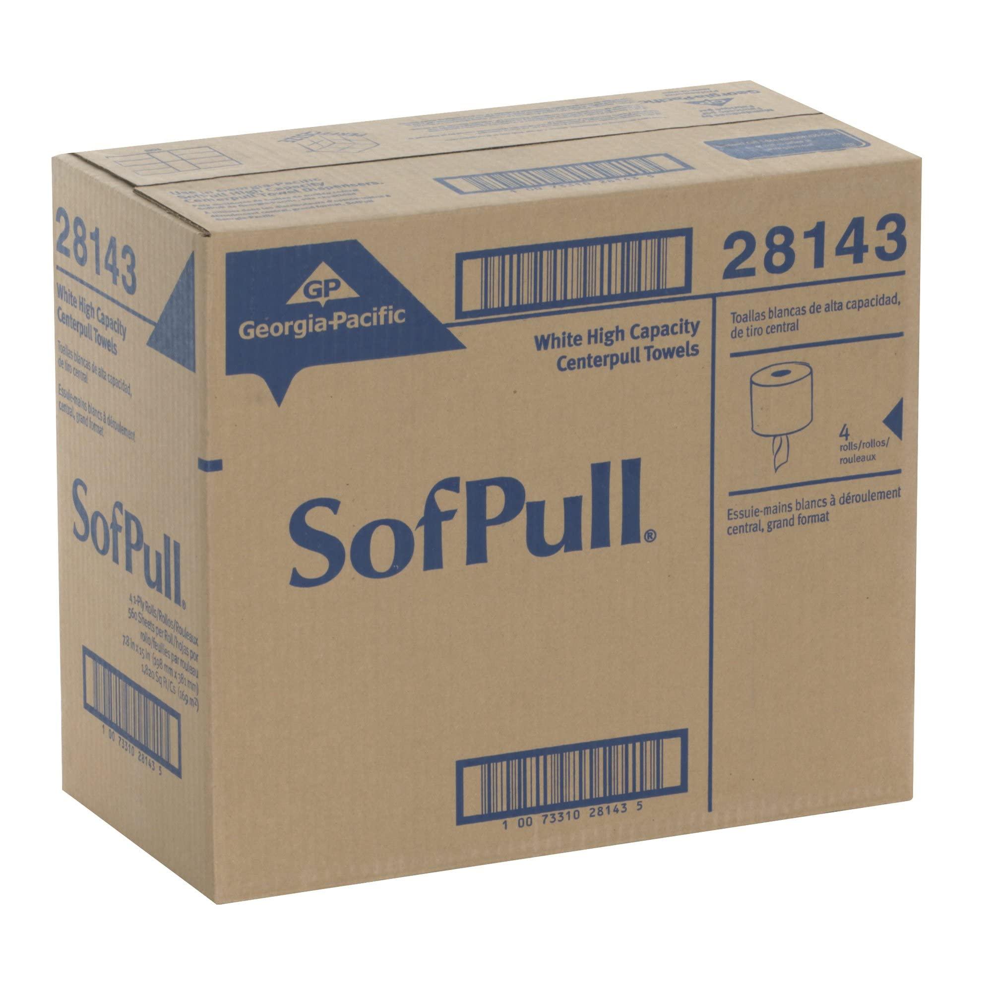 SOFPULL CENTERPULL HIGH-CAPACITY PAPER TOWELS BY GP PRO (GEORGIA-PACIFIC), 28143, WHITE, 4 ROLLS PER CASE, 567 TOWELS PER ROLL - Image 4