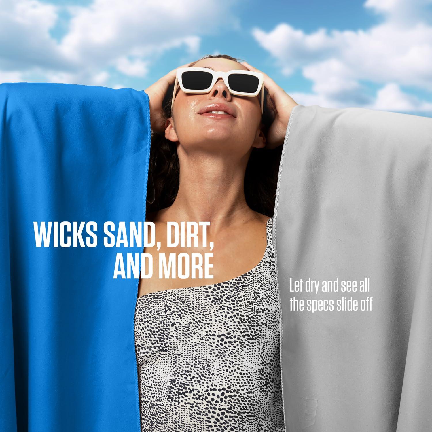 VENTURE 4TH Quick Dry Towel. Microfiber Travel Towel Ideal for Camping, Hiking, Backpacking, Gym. Lightweight & Fast Drying Travel Towels for Body. Compact & Easy to Pack - Blue Medium - Image 9