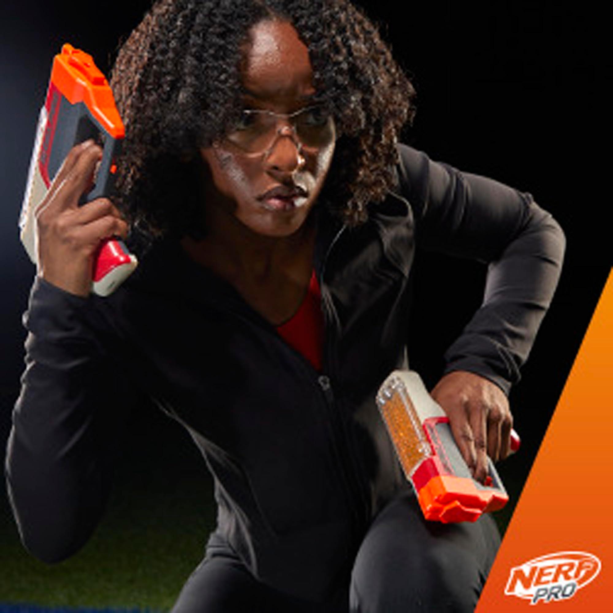 NERF Pro Gelfire Dual Wield Pack, 2 Blasters, No-Prime Firing, 5000 Gelfire Rounds, 2X 100 Round Integrated Hoppers, 2 Eyewear, Ages 14 & Up - Image 2