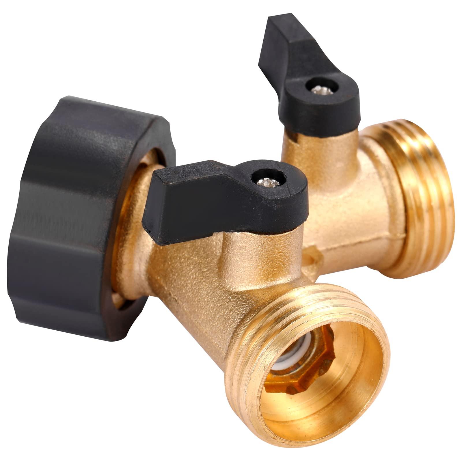 Sanpaint Garden Hose Splitter 2 Way Heavy Duty, Y Connector Brass Garden Hose Adapter, Hose Bib Splitter with 2 Extra Rubber Washers - Image 5