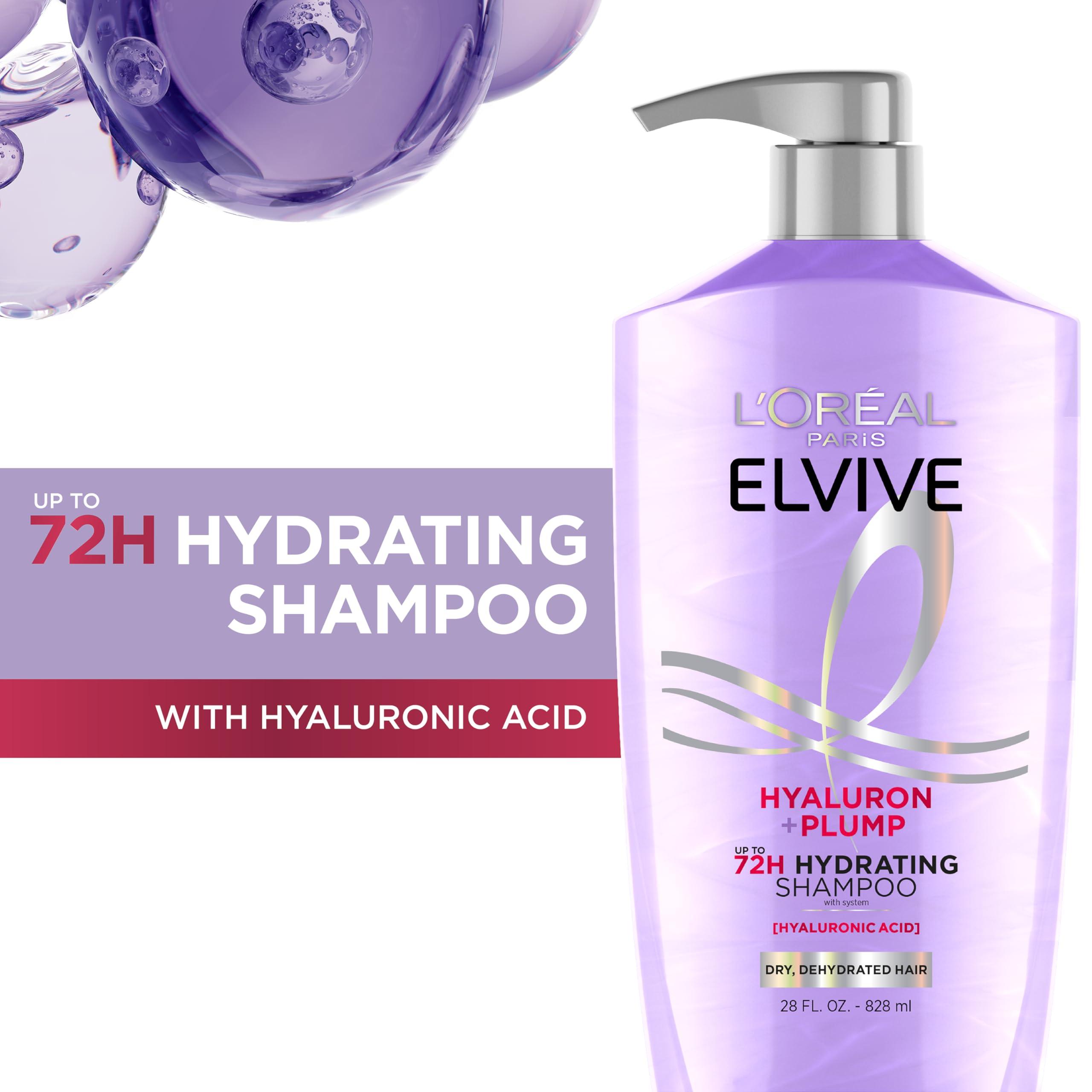 L'Oreal Paris Elvive Hyaluron Plump Shampoo and Conditioner Set for Dehydrated, Dry Hair with Hyaluronic Acid Care Complex, 1 Kit (2 Products) - Image 2