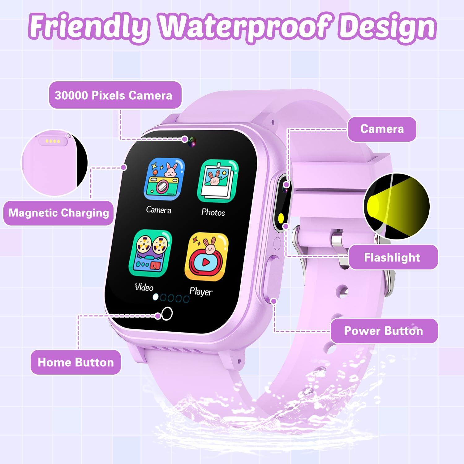 Waterproof Smart Watch for Kids Gift for Girls Age 5-12 with 32 Games, Dual Camera, Habit Tracking, Music Player, Video, Alarm Clock, HD Touchscreen Kids Smart Watch Birthday Toys for 6 7 8 9 Year Old - Image 7