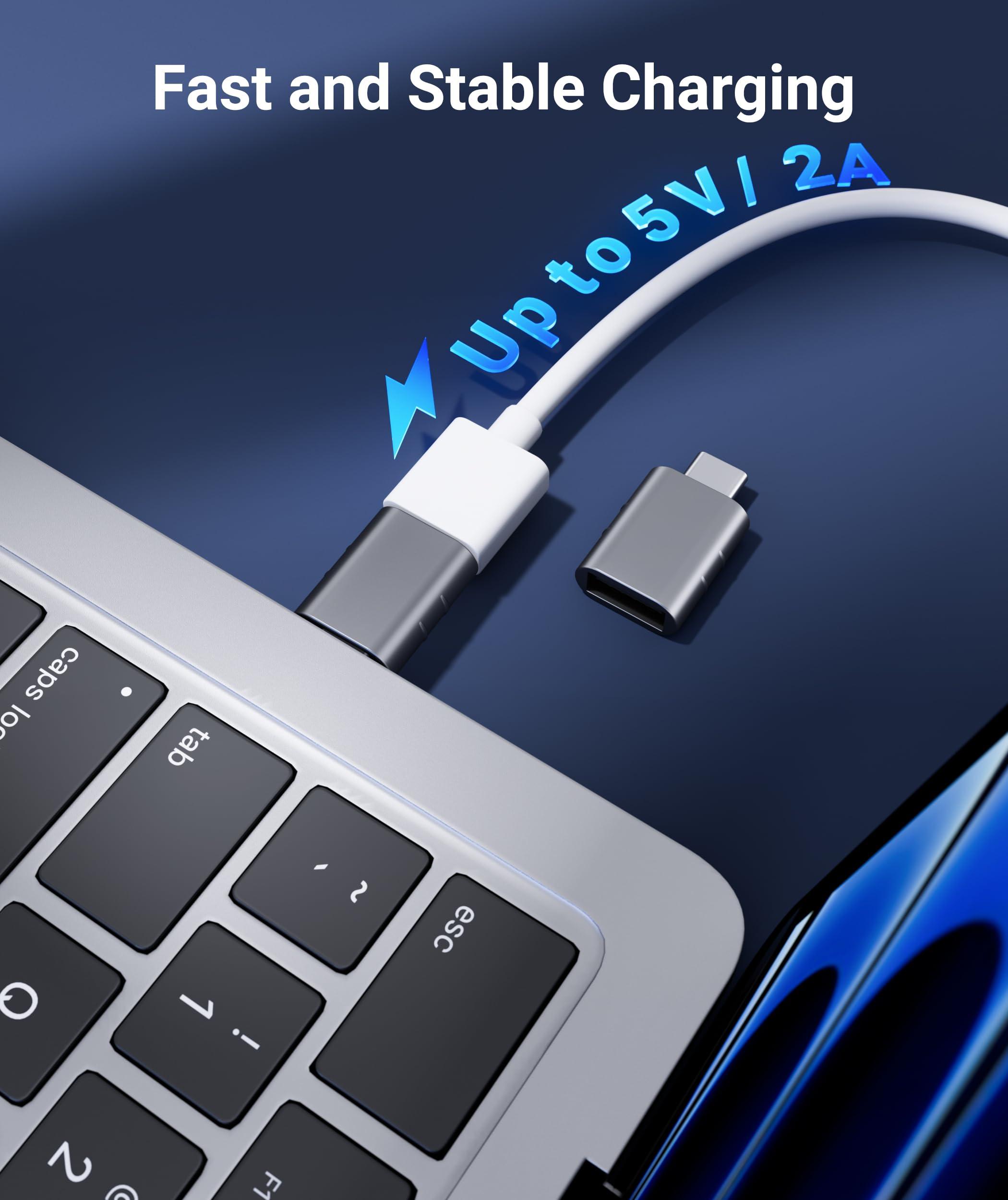Syntech USB C to USB Adapter Pack of 2 USB C Male to USB 3.0 Female Adapter Compatible with MacBook Pro Air 2024, Microsoft Surface, iPad,Samsung Notebook, Dell XPS and More Type C Devices,Space Grey - Image 8