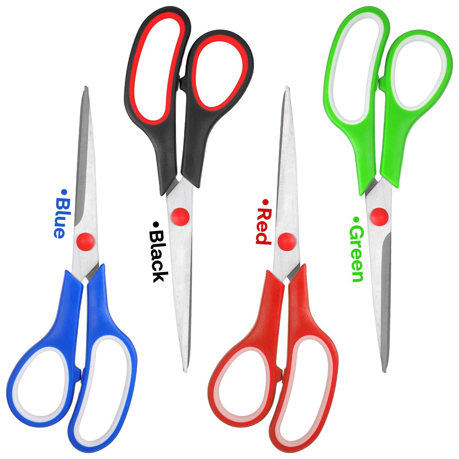 Scissors Bulk 24-Pack, 8" Multipurpose Scissors, Soft Comfort-Grip Handles Stainless Steel Sharp Shears for School Office Home, High/Middle School Classroom Scissors, Sewing DIY Craft Supplies - Image 5