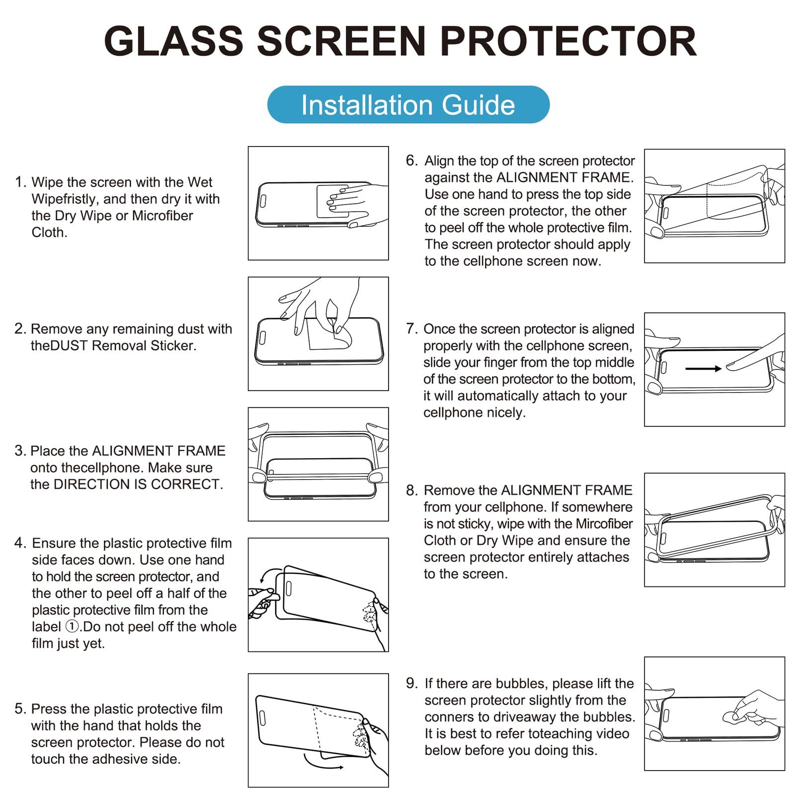 Mothca 2 Pack Matte Glass Screen Protector for iPhone 15 Pro Max[6.7 inch] + 2 Pack Camera Lens Protector, Anti-Glare & Anti-Fingerprint Case Friendly Tempered Glass Film, Bubble Free, Smooth as Silk - Image 7