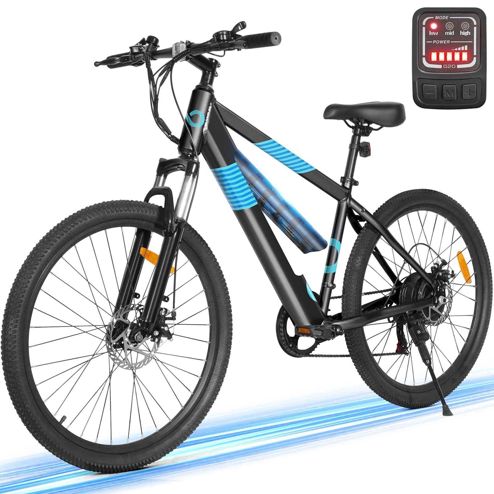 MULTIJOY Electric Bike for Adults,36V Built-in Invisible Removable Battery,350W Brushless Motor(Peak 450W) Electric Mountain Bike,26" Tires&Front Fork Suspension,UL Certified 7-Speed