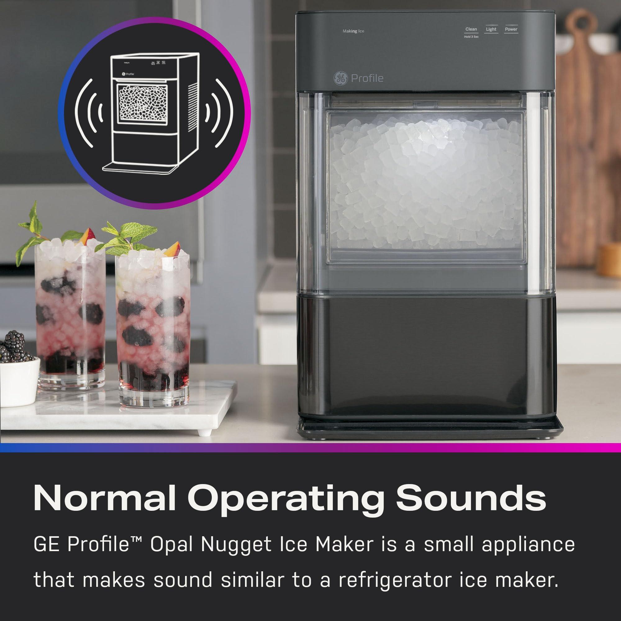 GE Profile Opal 2.0, Chewable Crunchable Countertop Nugget Ice Maker, Scoop included, 38 lbs in 24 hours, Pellet Ice Machine with WiFi & Smart Connected, Black Stainless Steel - Image 6
