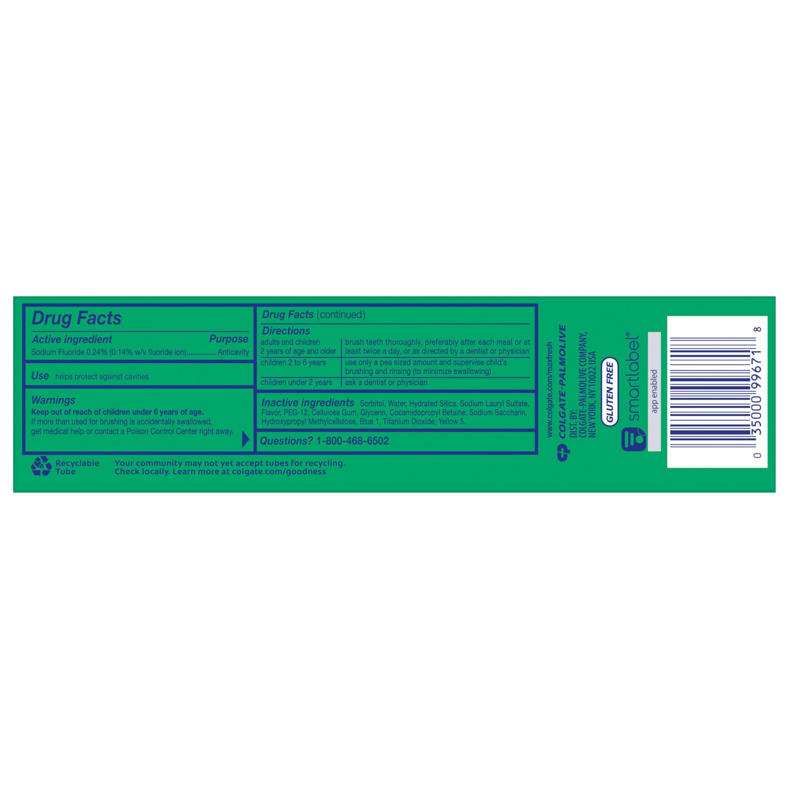 Colgate Max Fresh with Whitening Toothpaste with Mini Breath Strips, Clean Mint Toothpaste for Bad Breath, 6.3 Oz Tube - Image 7