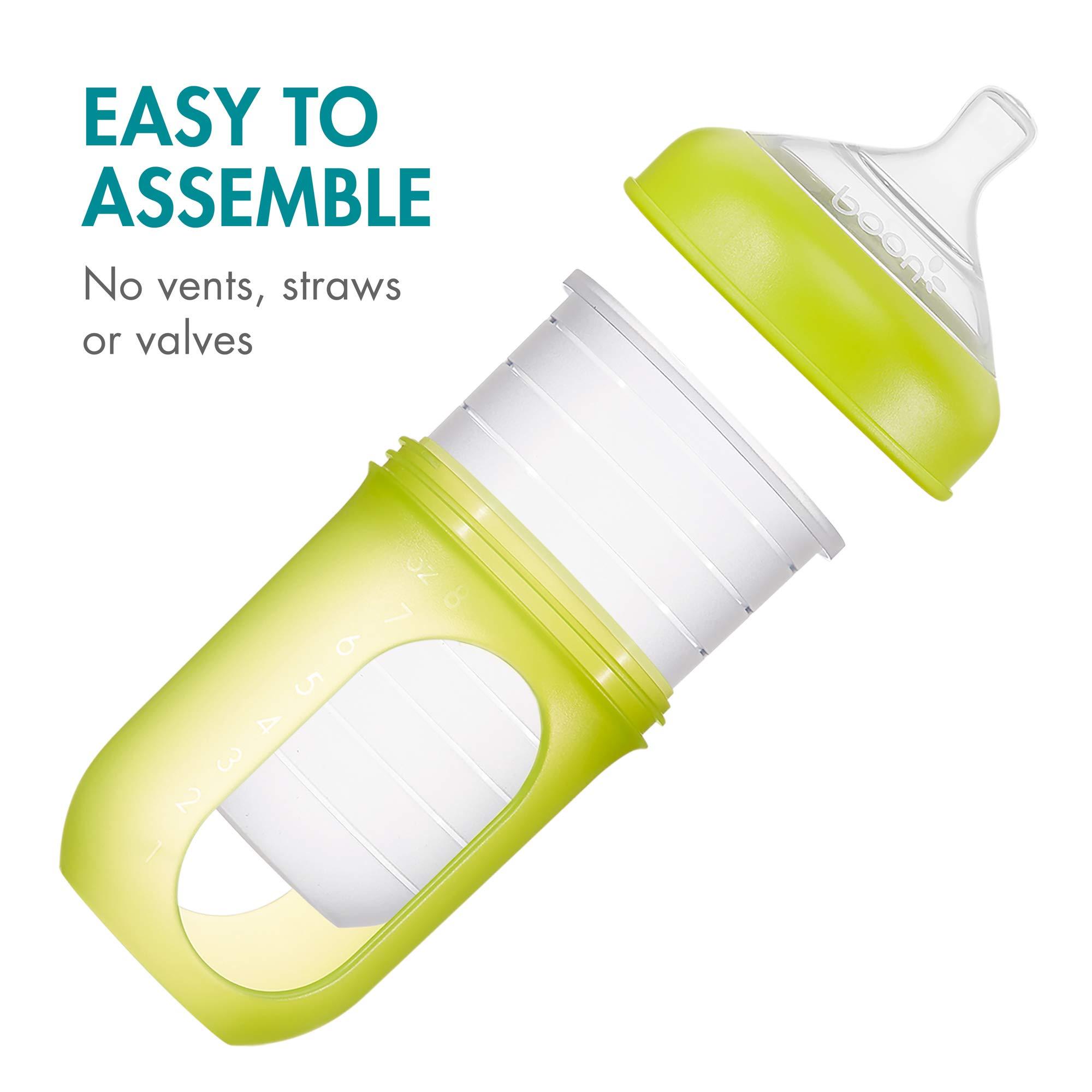 Boon Nursh Reusable Replacement Pouch with Collapsible Silicone Pouch Design - Everyday Baby Essentials - Stage 2 Medium Flow Baby Bottles - Gray - 8 Oz - Image 5