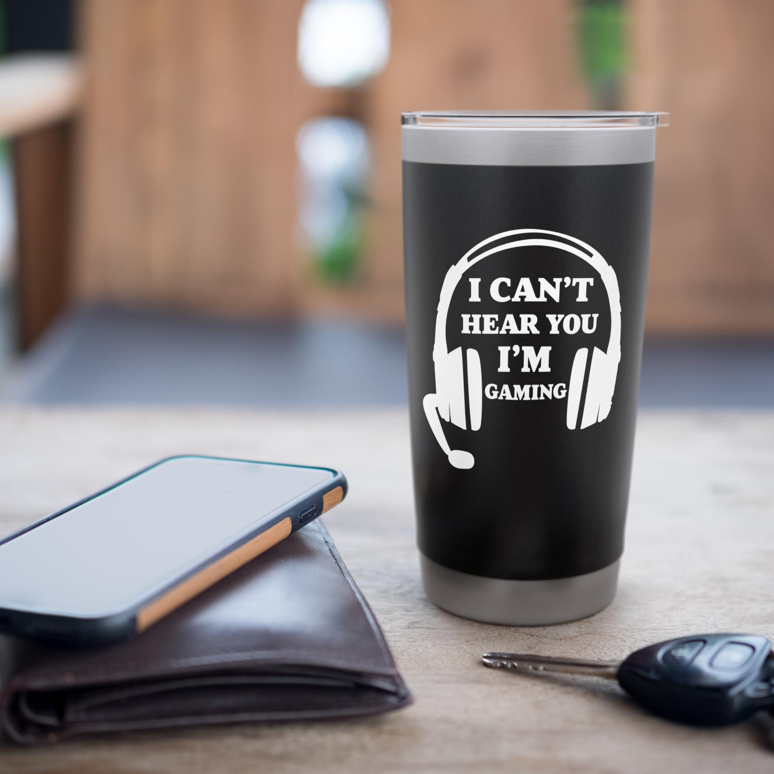 I Can't Hear You I'm Gaming Gamer Men Boys Kids Stainless Steel Insulated Tumbler - Image 7