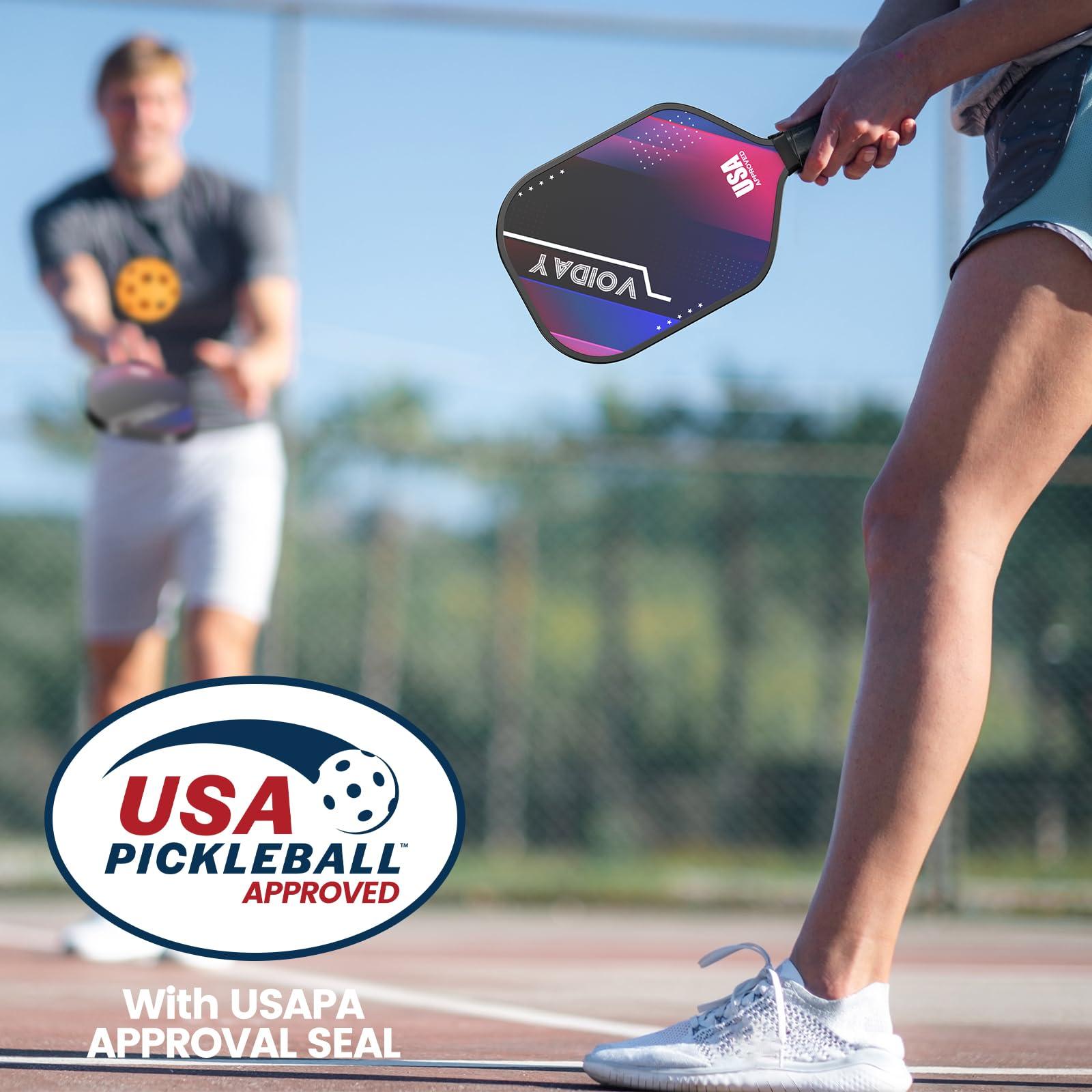 Pickleball Paddles Set of 2, USAPA Approved Fiberglass Pickle Ball Paddles with 4 Pickle Balls, Durable &Lightweight Racket for Beginners, Pros, Men, Women, Adults, Kids - Image 6