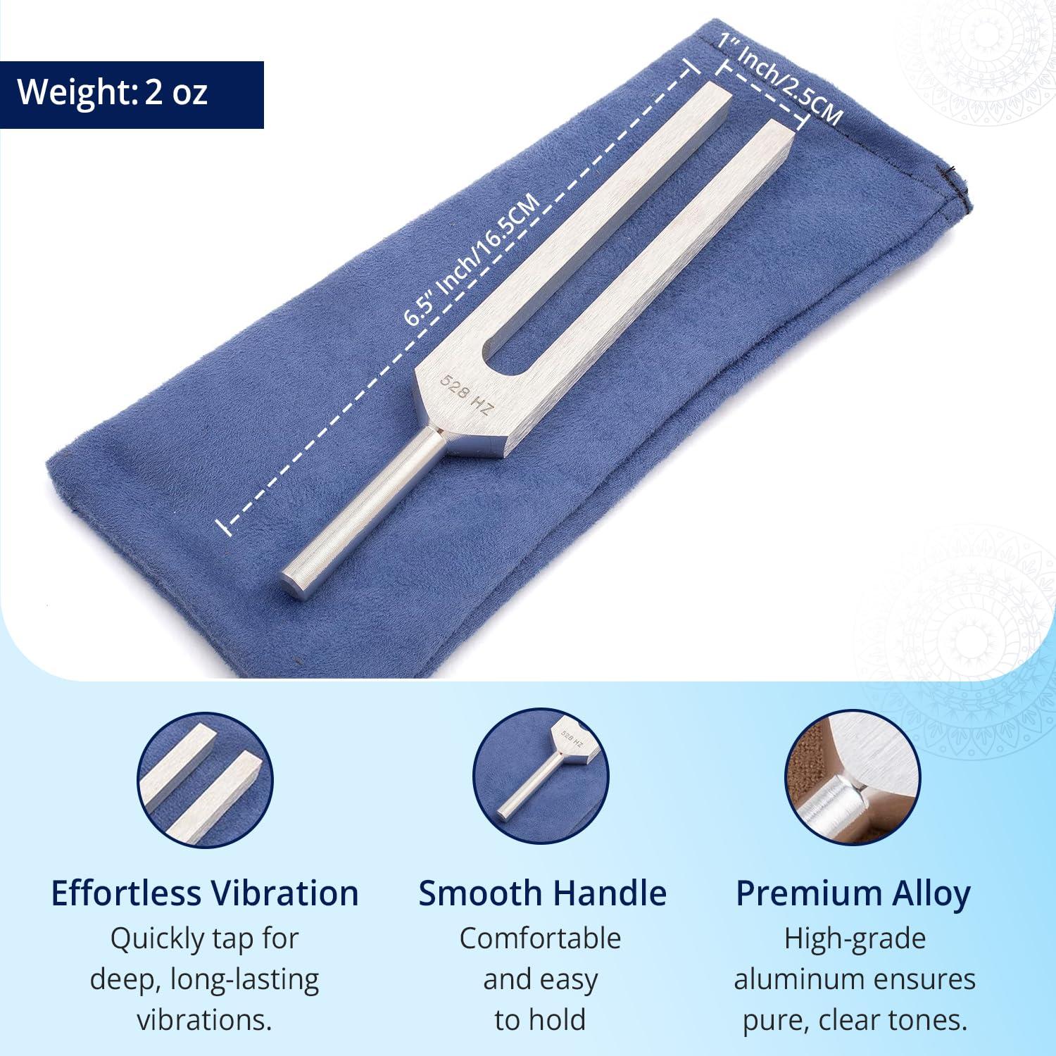 528 hz Tuning Fork for Healing - Precision-Machined Aluminum Alloy - Made in USA - Chakra Healing, Sound Therapy, Reiki, Yoga, Energy Balancing Tools - Tuning Fork Medical Grade. - Image 4