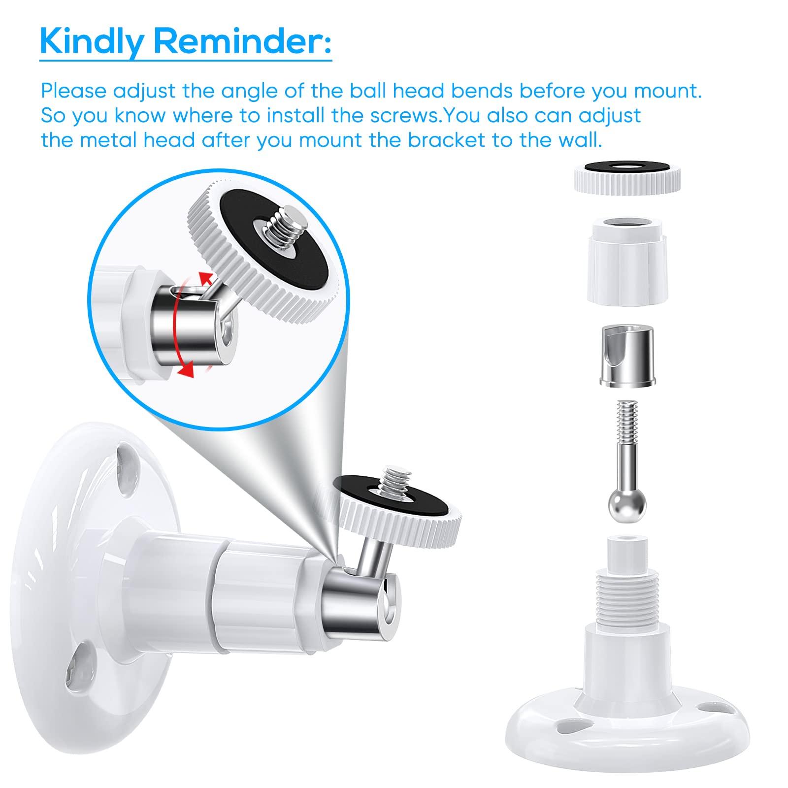FastSnail Wall Mount Compatible with Wyze Cam Pan V3 & Wyze Cam V4/V3 & Wyze Cam Outdoor/Indoor, 360 Degree Swivel Adjustable Bracket for Wyze Cam and Other Camera with Same Interface 2 Pack - Image 4