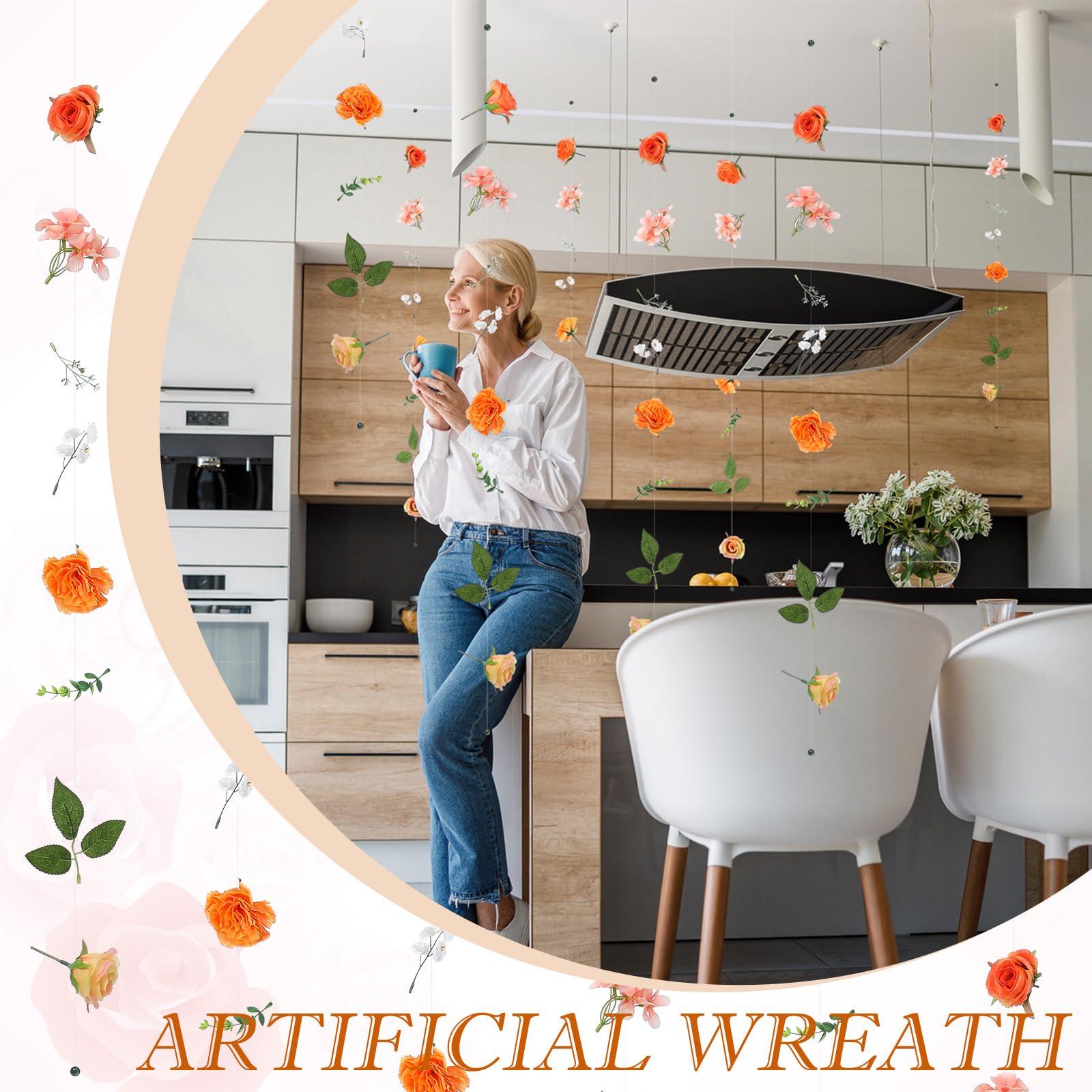 XunYee 6 Pcs 35.4 ft Flower Garlands Hanging Spring Wildflower Garlands Floral Vines Artificial Fake Flower Vines Faux Silk Wildflower Decor for Home Garden Spring Summer Wedding Party Arch Wall - Image 6