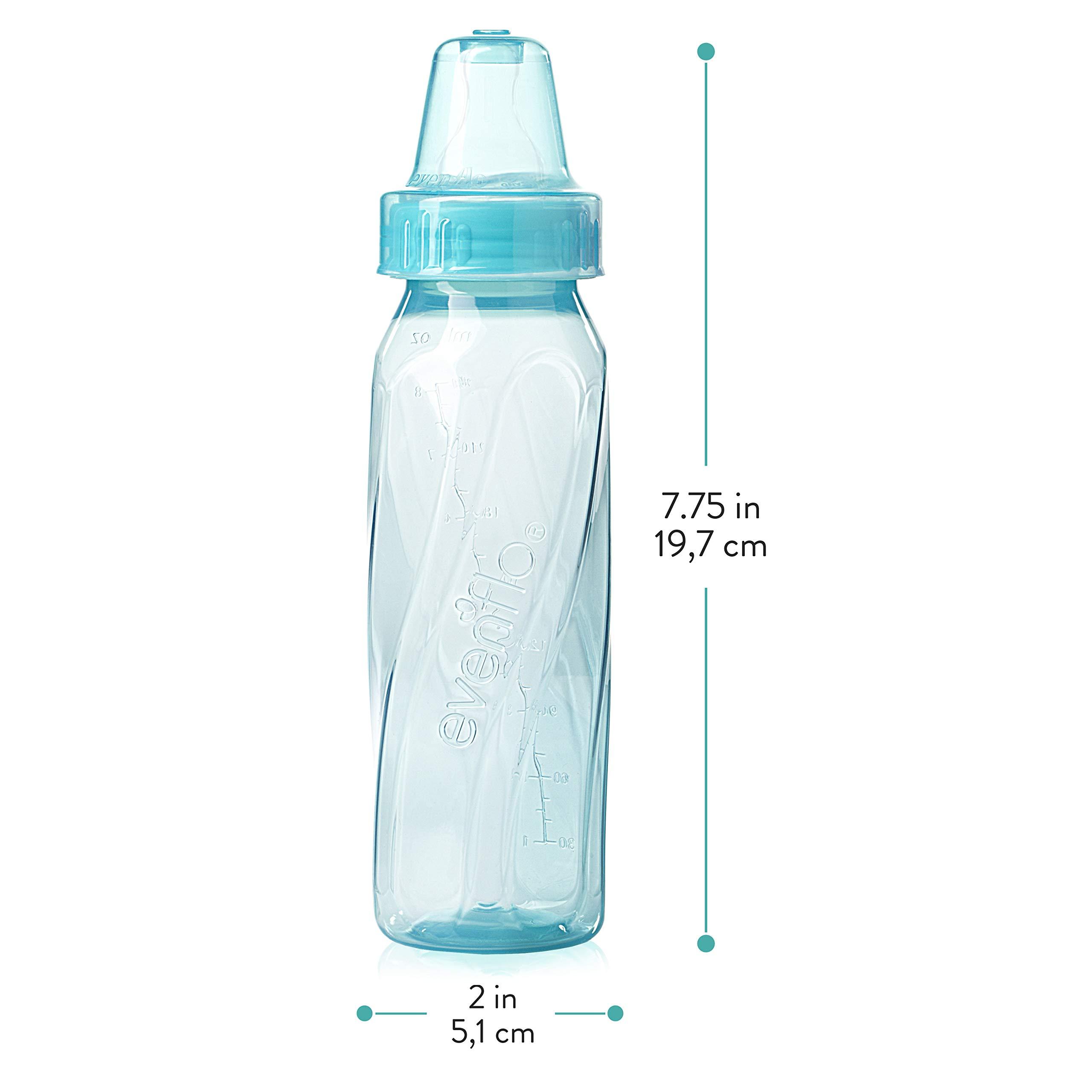 Evenflo Feeding Classic Tinted Plastic Standard Neck Bottles for Baby, Infant and Newborn, Pink/Lavender/Teal, 8 Ounce (Pack of 12) - Image 3