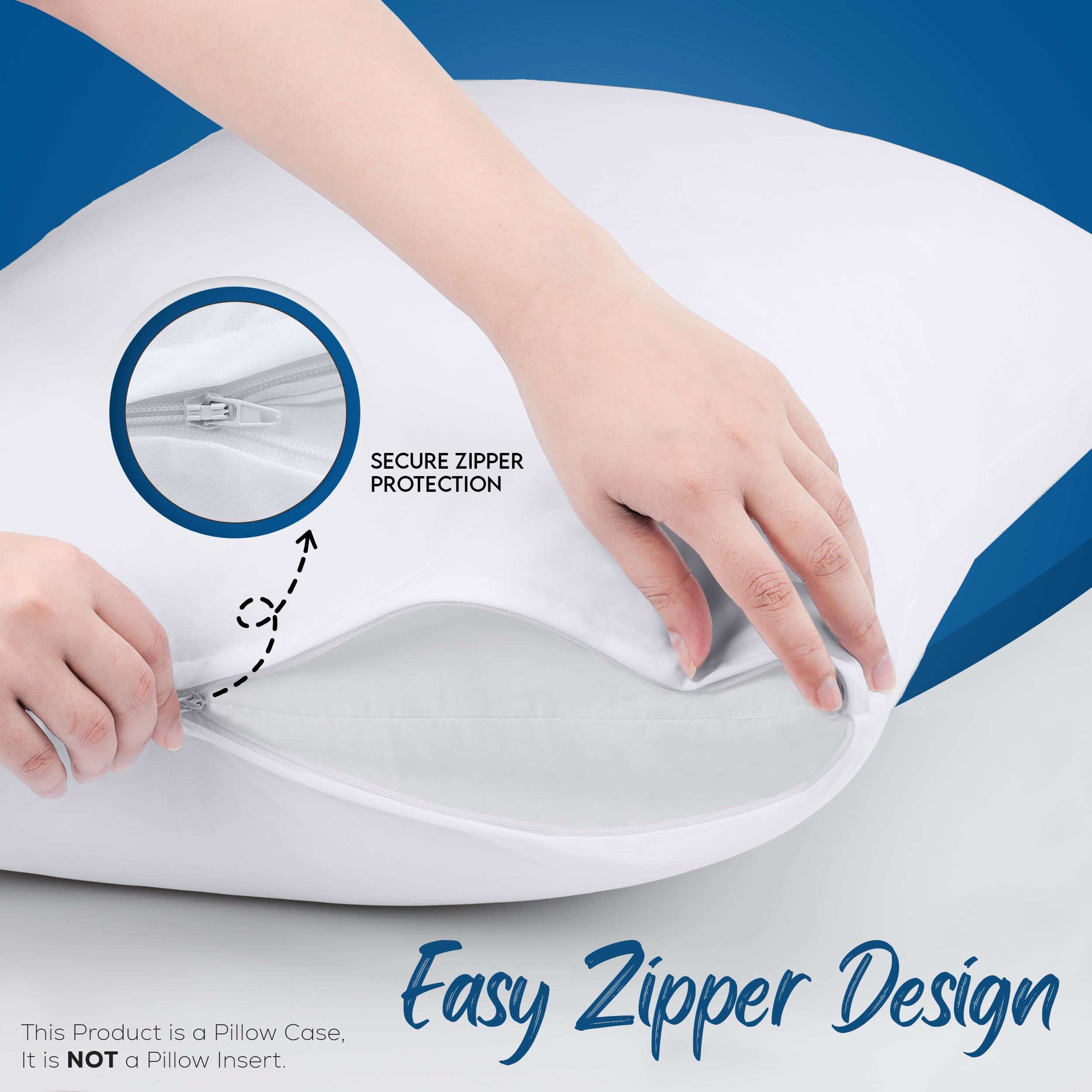 Utopia Bedding Waterproof Queen Size Pillow Protectors Zippered (4 Pack, White), Dust Mite and Bed Bug Proof Pillow case Protectors, Moisture Wicking Pillow Encasement Covers 20 x 28 Inches - Image 4