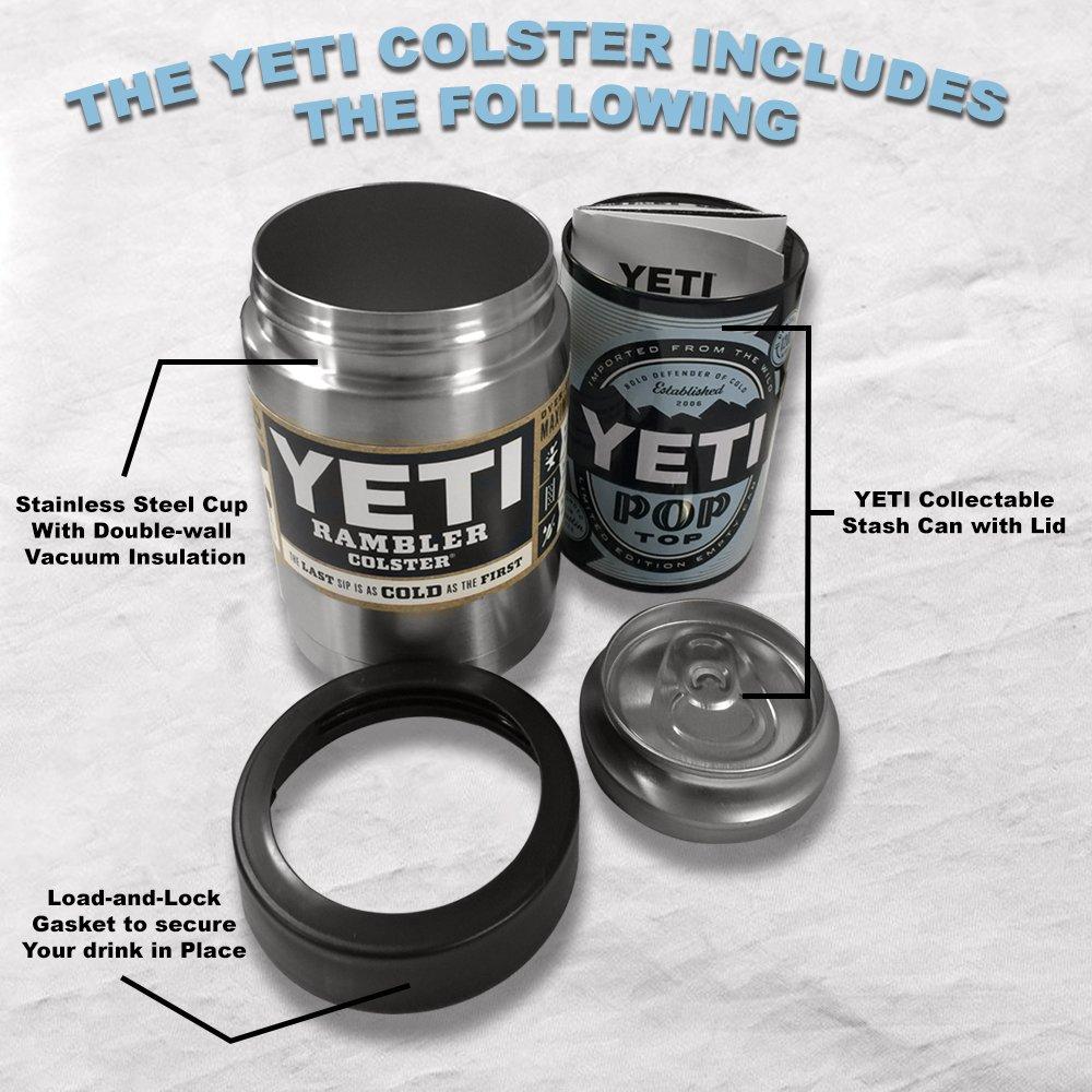 YETI Stainless Steel Rambler Colster Can and Bottle Holder Silver One Size,12 ounce - Image 2