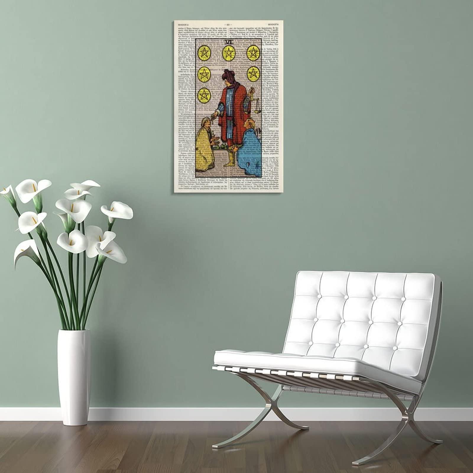 Six of Pentacles Tarot Art Print Poster Tarot Gift Minor Arcana Canvas Art Poster and Wall Art Picture Print Modern Family Bedroom Decor Posters 12x18inch(30x45cm) - Image 5