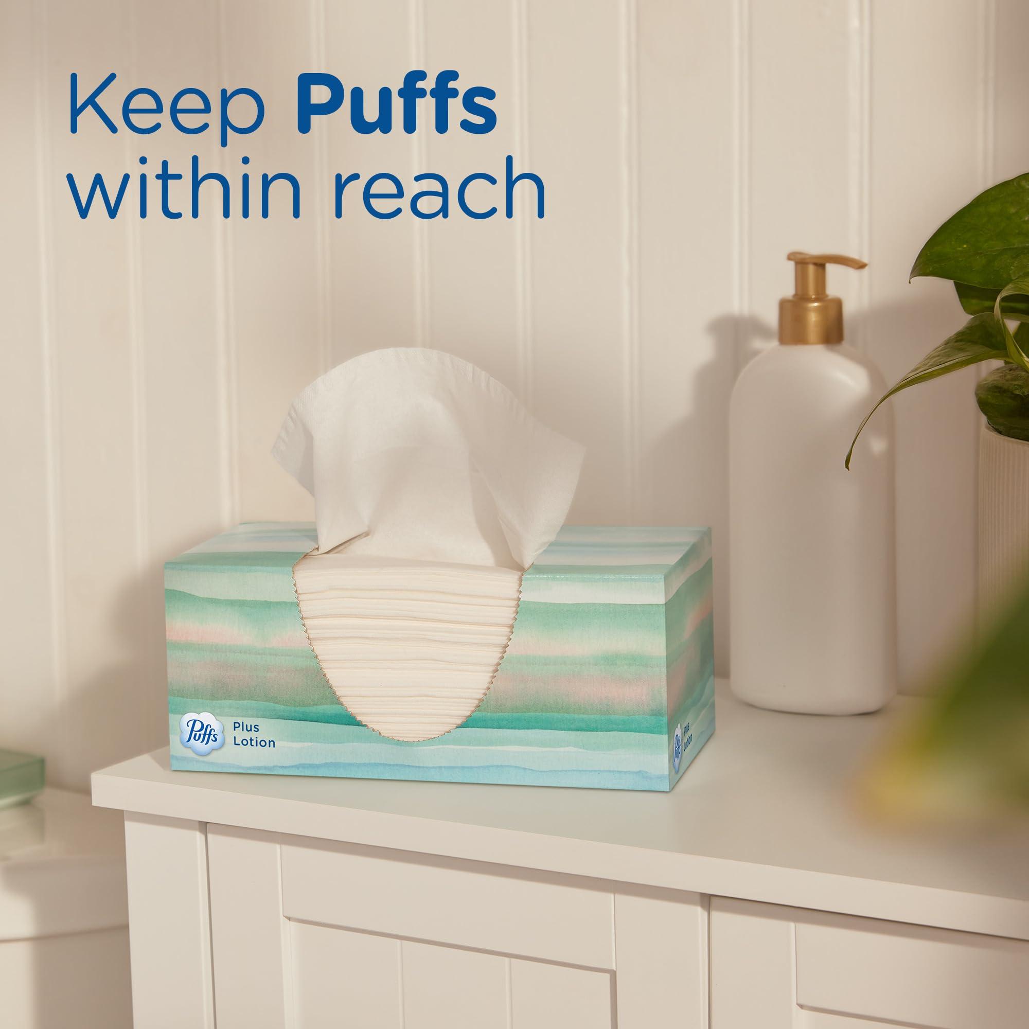 Puffs Plus Lotion Facial Tissues, 8 Family Boxes, 124 Facial Tissues per Box, Allergies and Colds - Image 7