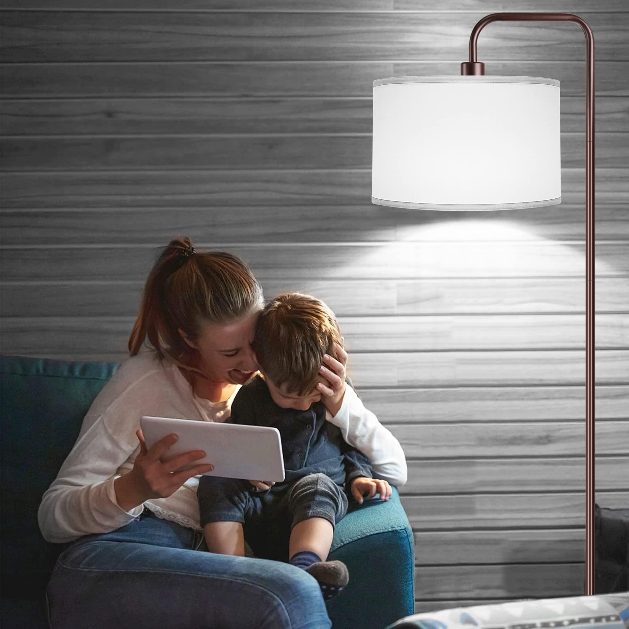 PARTPHONER LED Floor Lamp for Living Room, 3 Color Temperature, with Foot Switch, 9W Bulb Included, Oil Rubbed Bronze - Image 8