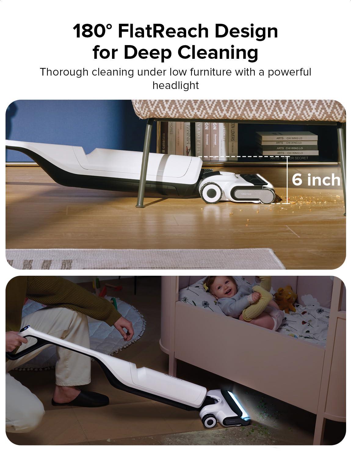 roborock Flexi Pro Wet Dry Vacuum Cleaner, Cordless Vacuum Mop with Hot Water Self-Cleaning and Hot Air Drying System, FlatReach, Edge-to-Edge Floor Cleaner with 17000Pa for Tiles and Hard Floors - Image 4